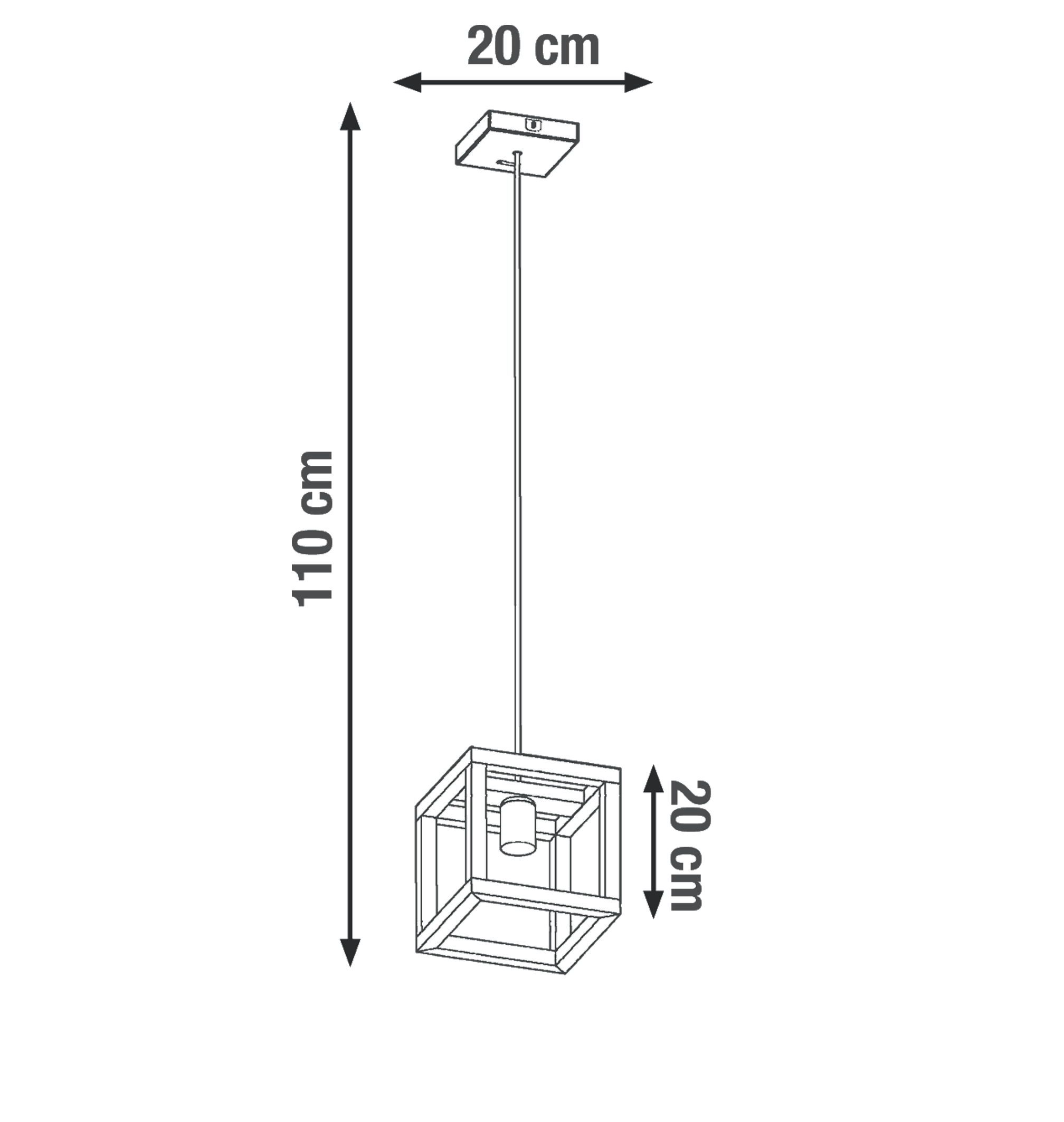 Suspension Elgort bois, marron, Diam.20 cm INSPIRE, E27 - 11