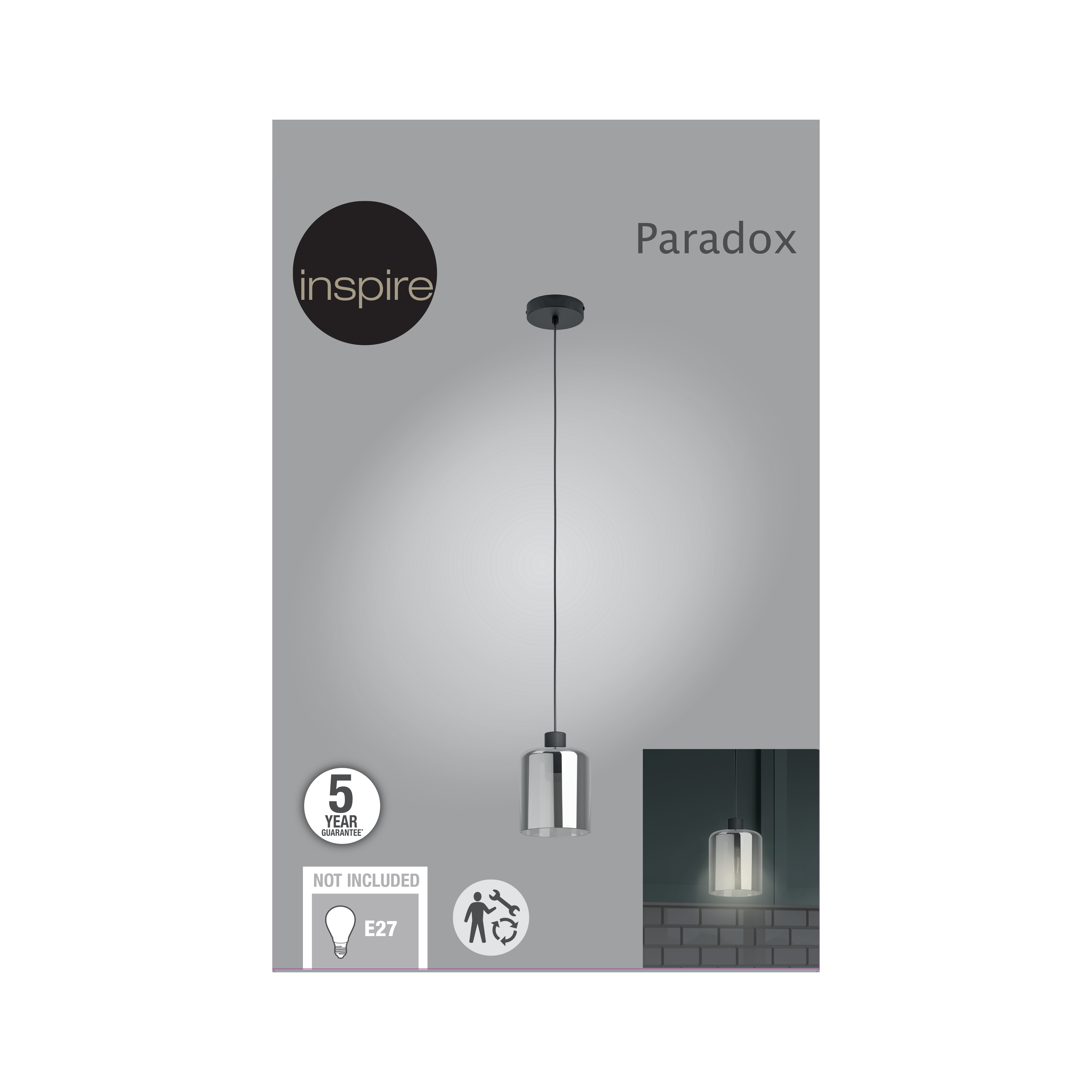 Suspension Paradox verre, noir, Diam.0 cm INSPIRE, E27 - 11