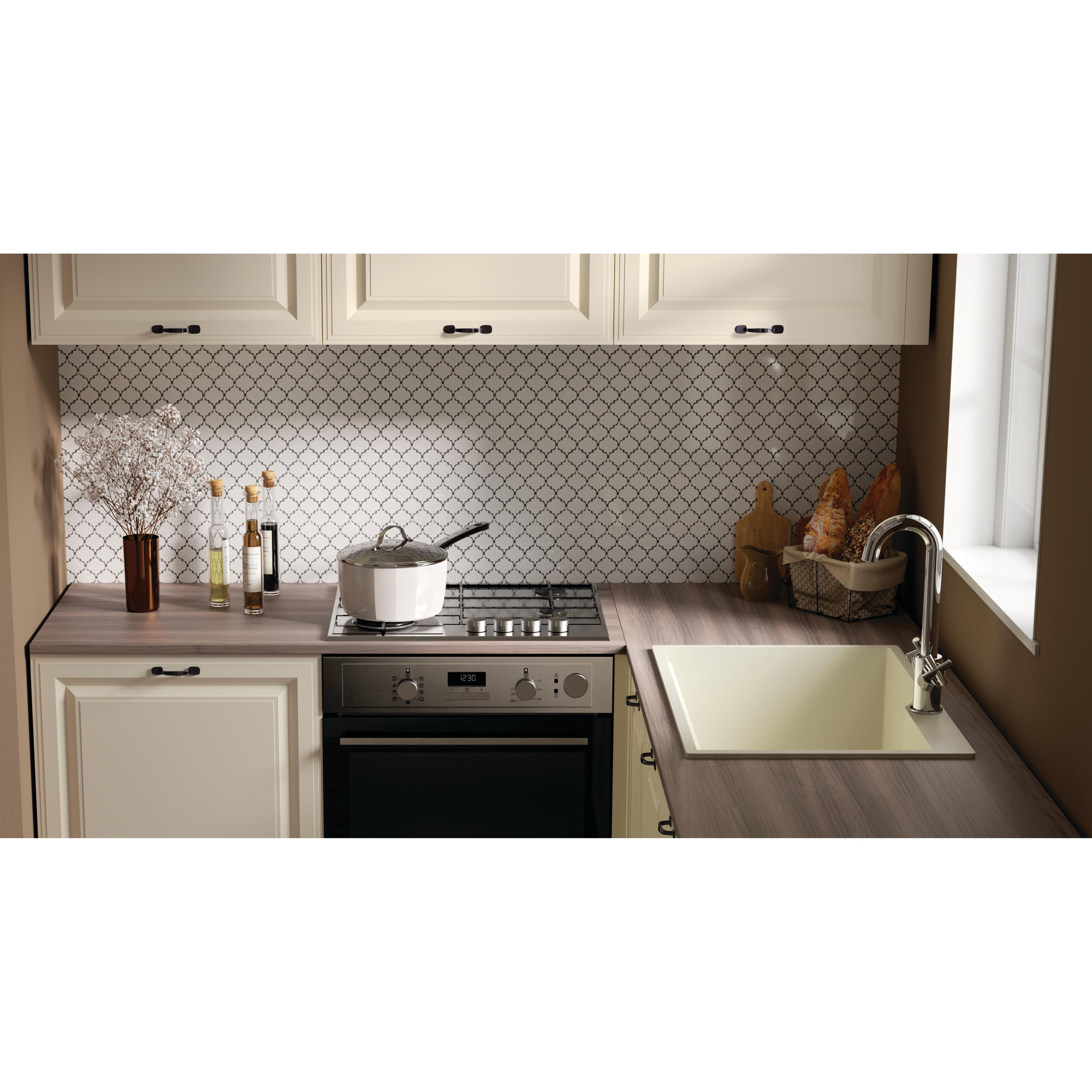 Piano cucina in truciolare rivestito in laminato cpl rovere cognac Rovere Cognac L 246 x P 63 cm, spessore 3.8 cm - 2
