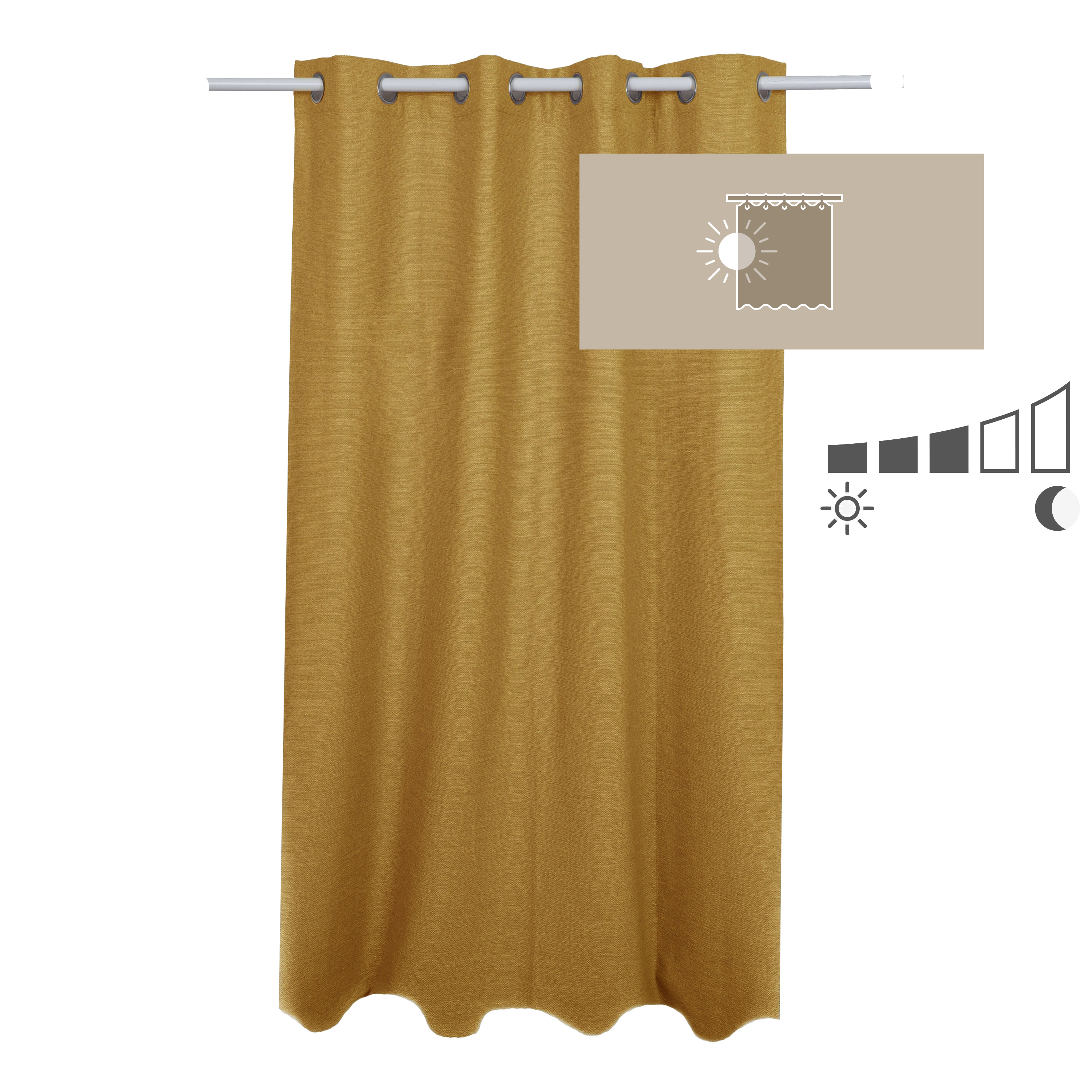 Rideau tamisant, Lidia, jaune H.280 x l.140 cm INSPIRE - 2