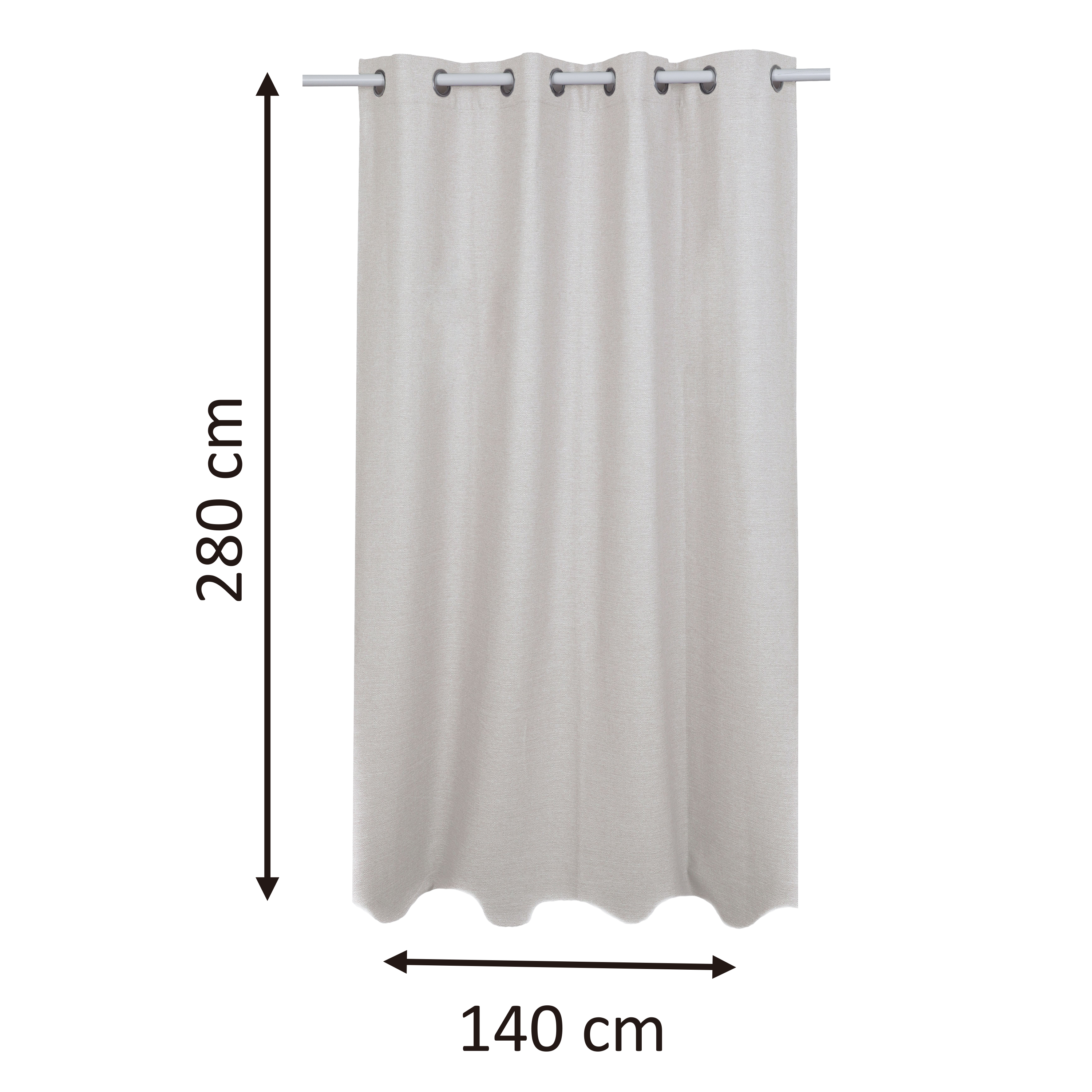 Rideau tamisant, Lidia, beige H.280 x l.140 cm INSPIRE - 3