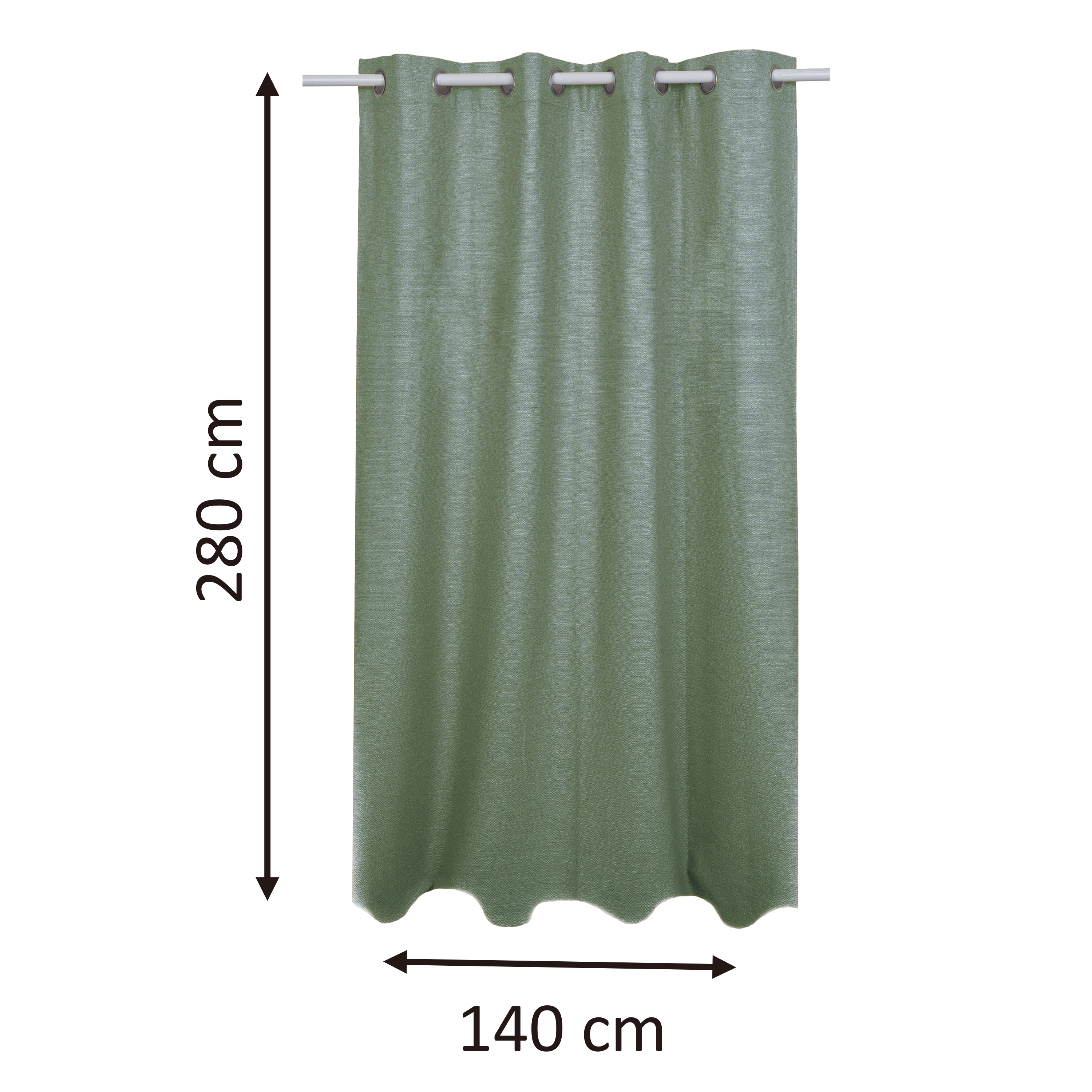 Rideau tamisant, Lidia, vert H.280 x l.140 cm INSPIRE - 2