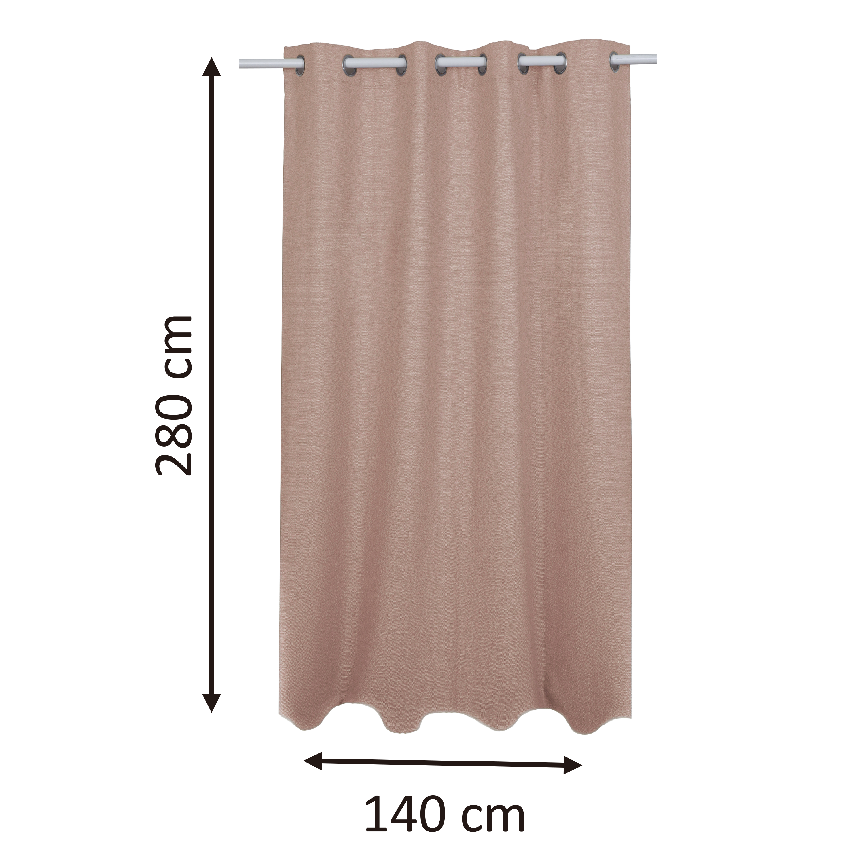 Rideau tamisant, Lidia, rose H.280 x l.140 cm INSPIRE - 2