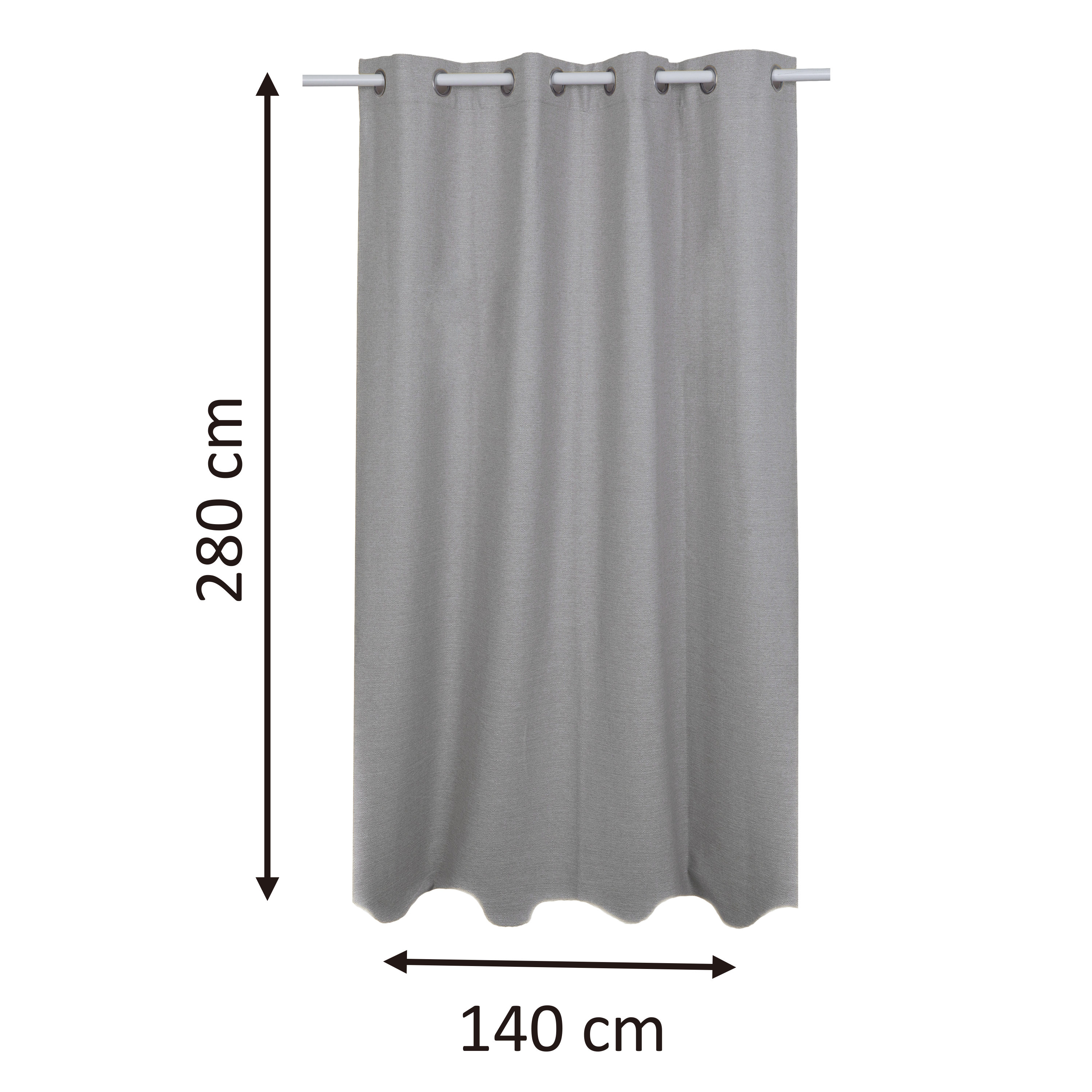 Rideau tamisant, Lidia, gris H.280 x l.140 cm INSPIRE - 2