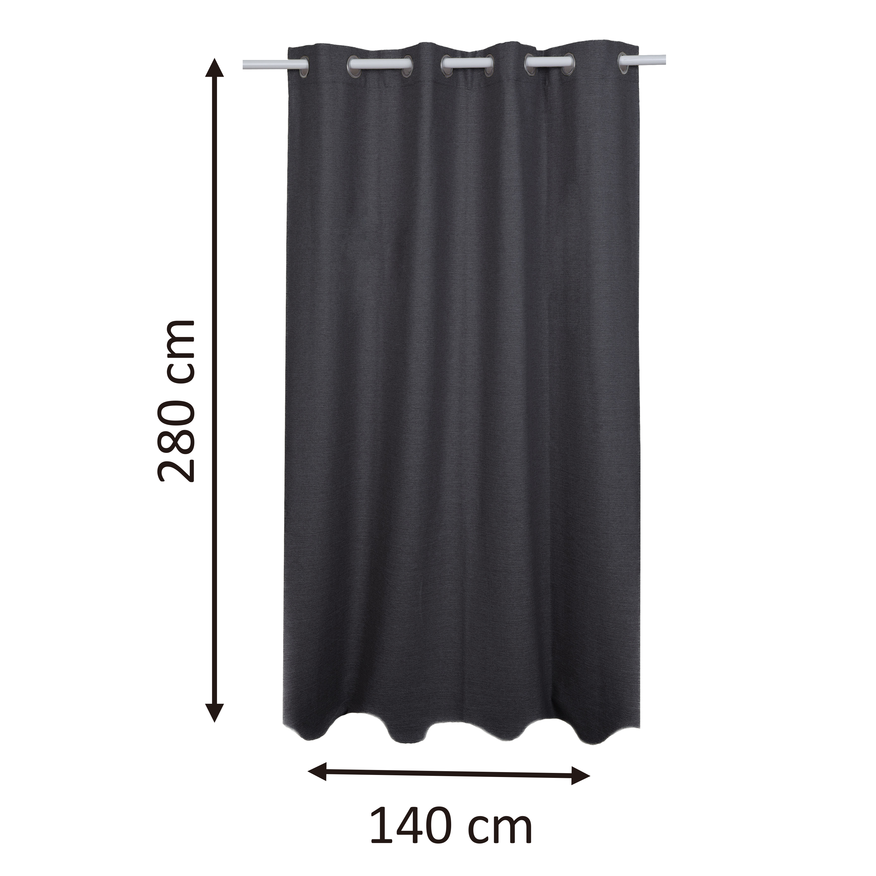 Rideau tamisant, Lidia, noir H.280 x l.140 cm INSPIRE - 2