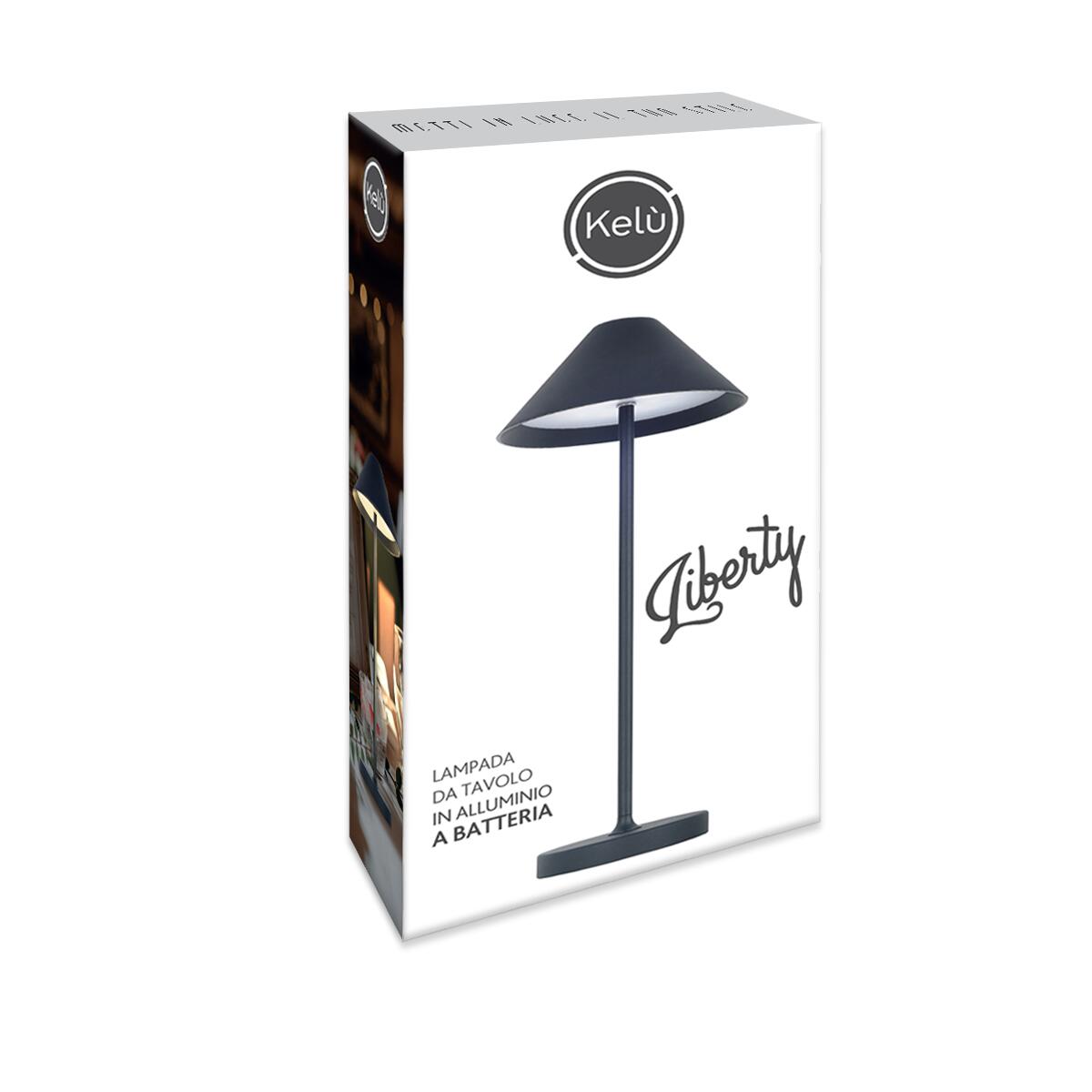Lampada da tavolo LED Liberty nero a batteria, luce calda 240 LUMEN - 5