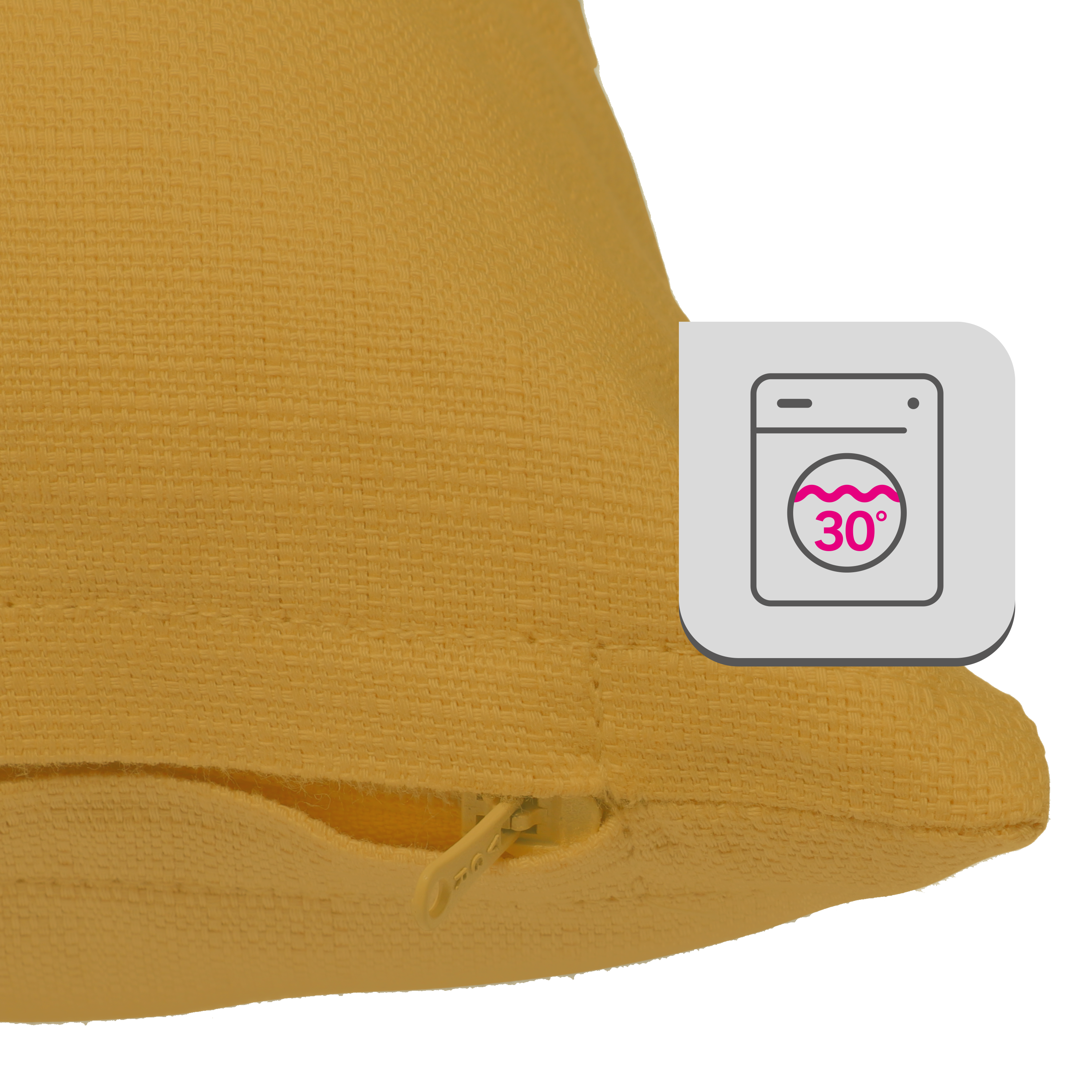 Coussin Leya, 100% coton jaune l.45 x L.45 cm INSPIRE - 3