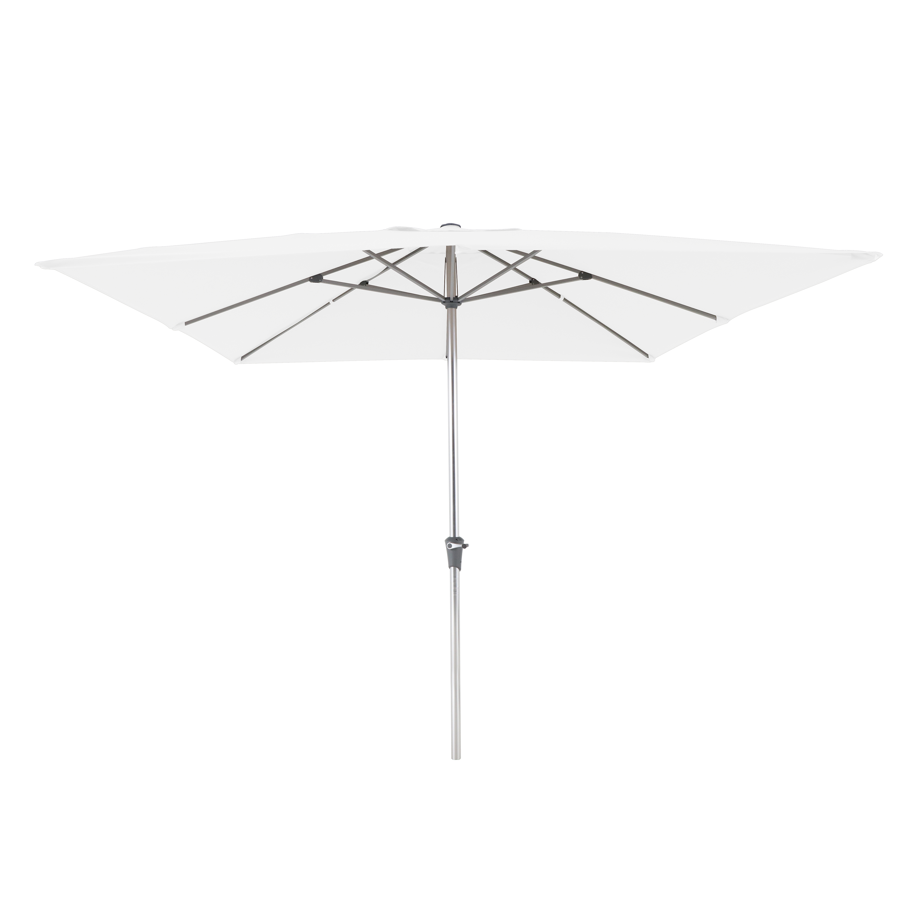 Parasol de mástil central cuadrado de aluminio naterial aura ii blanco 285 cm