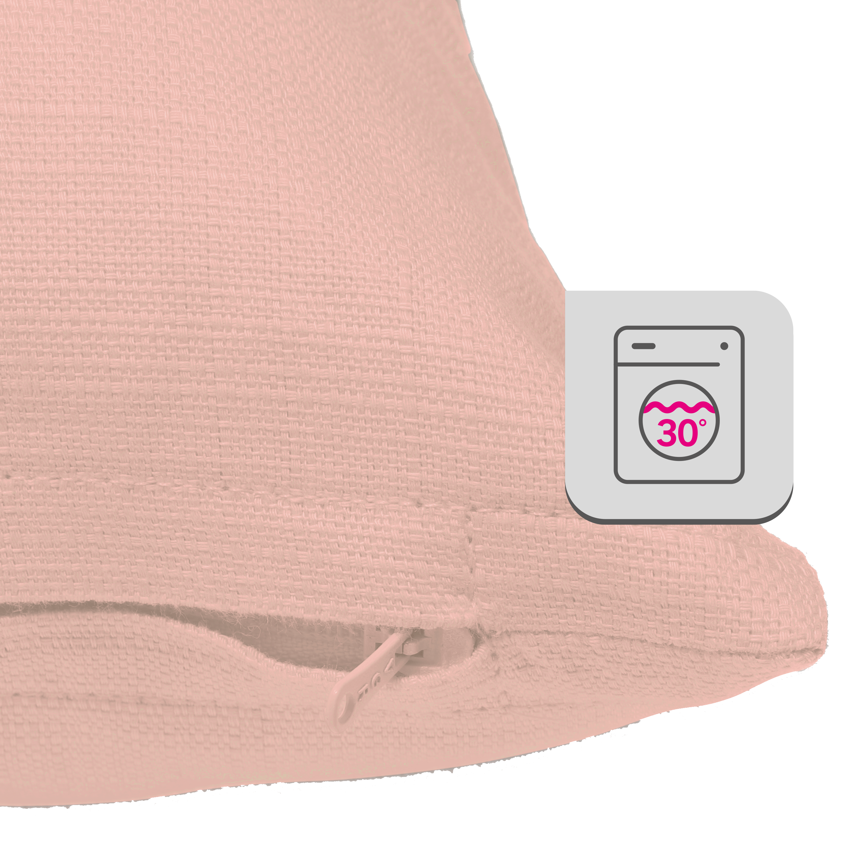 Coussin Leya, 100% coton biologique rose l.45 x L.45 cm INSPIRE - 3