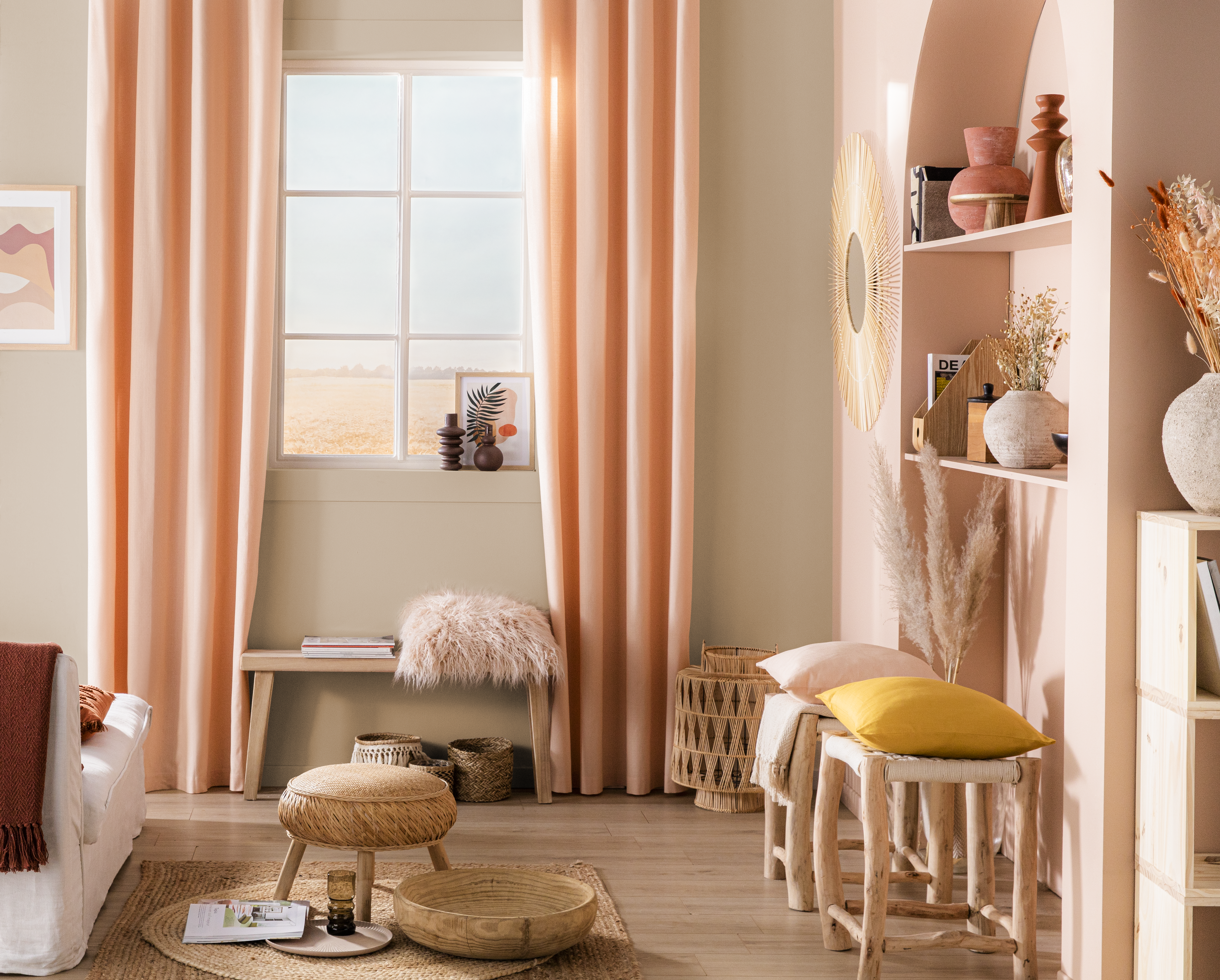 Coussin Leya, 100% coton jaune l.45 x L.45 cm INSPIRE - 6