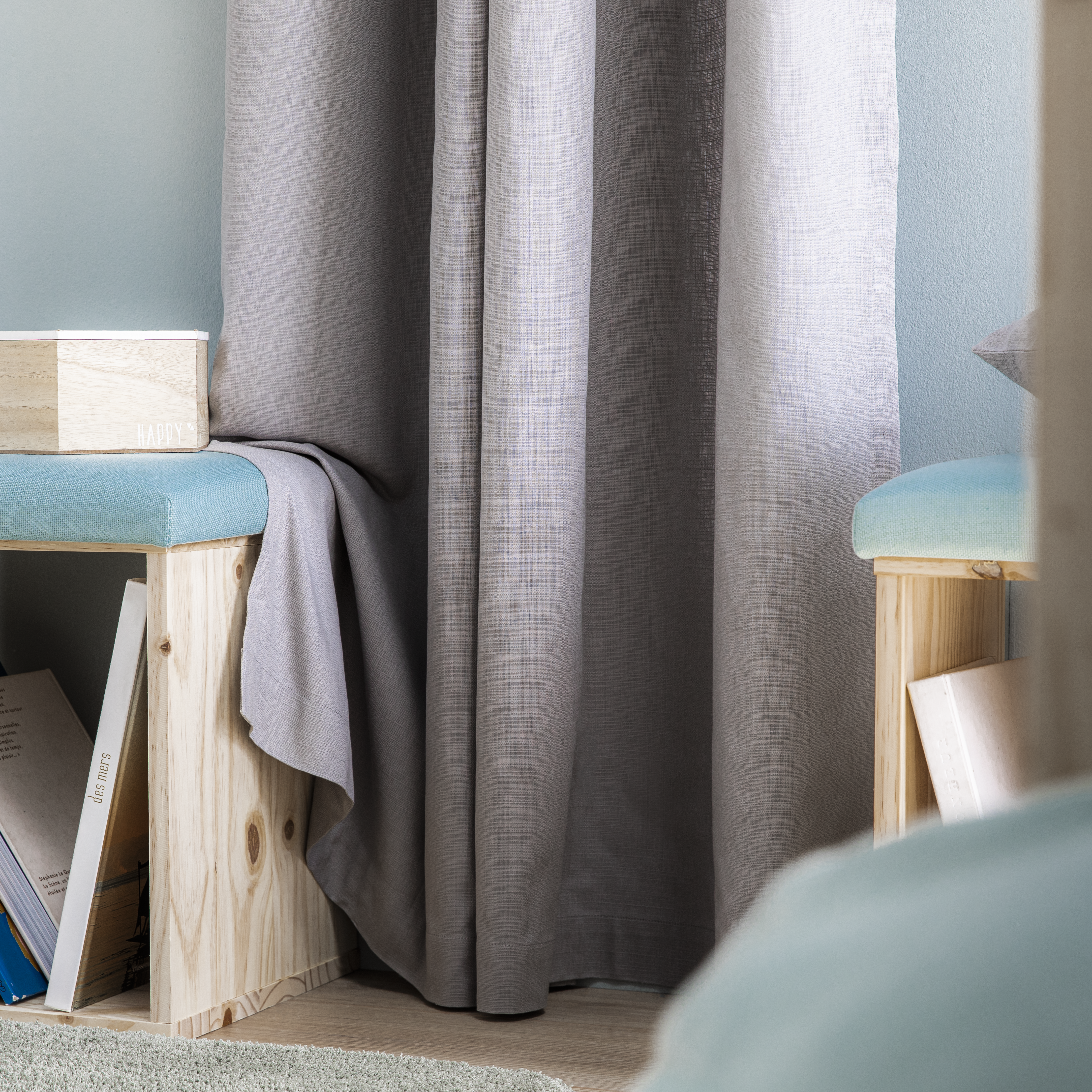 Tenda INSPIRE Leya grigio, occhiello 140x280 cm - 6
