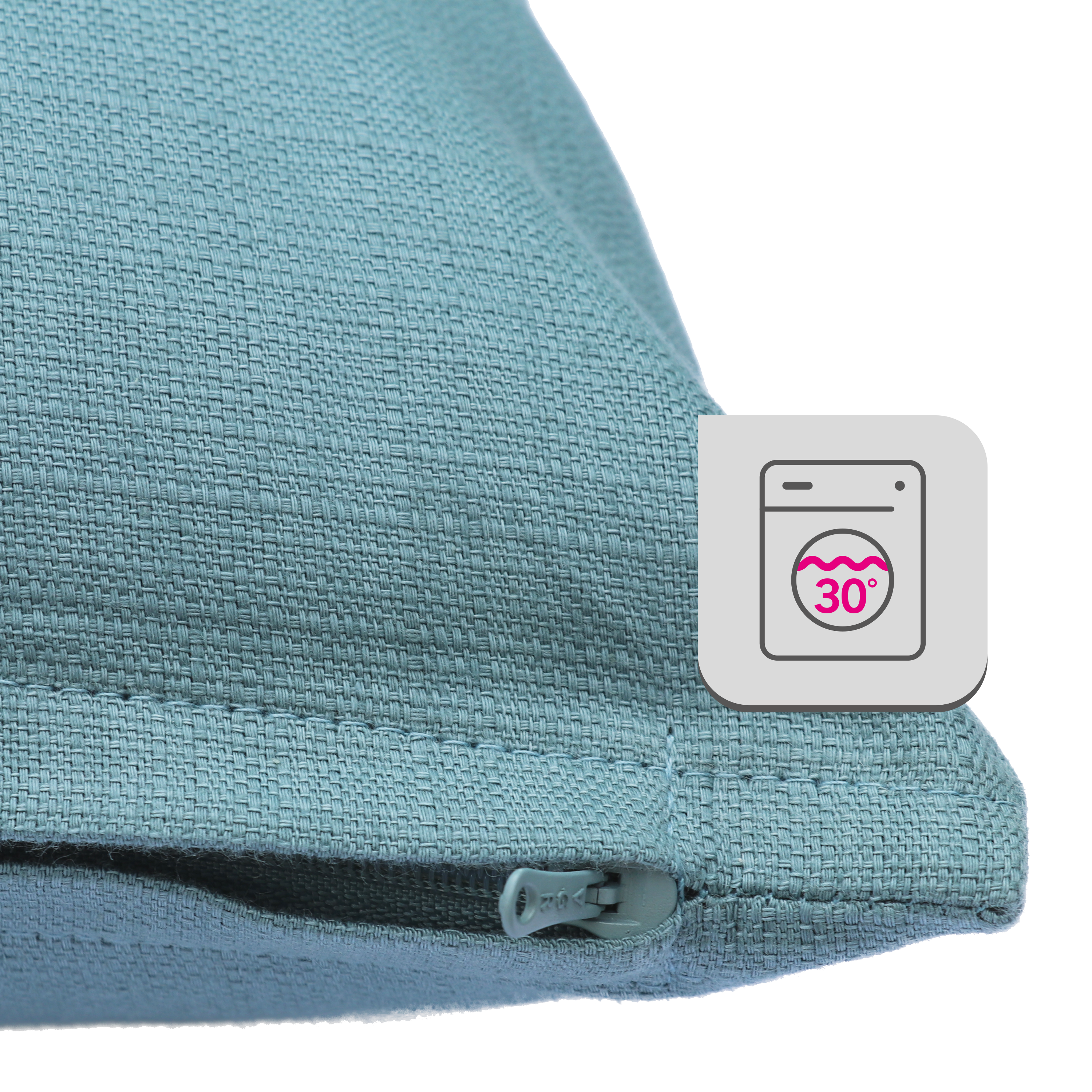 Coussin Leya, 100% coton biologique, bleu l.45 x H.45 cm INSPIRE - 2