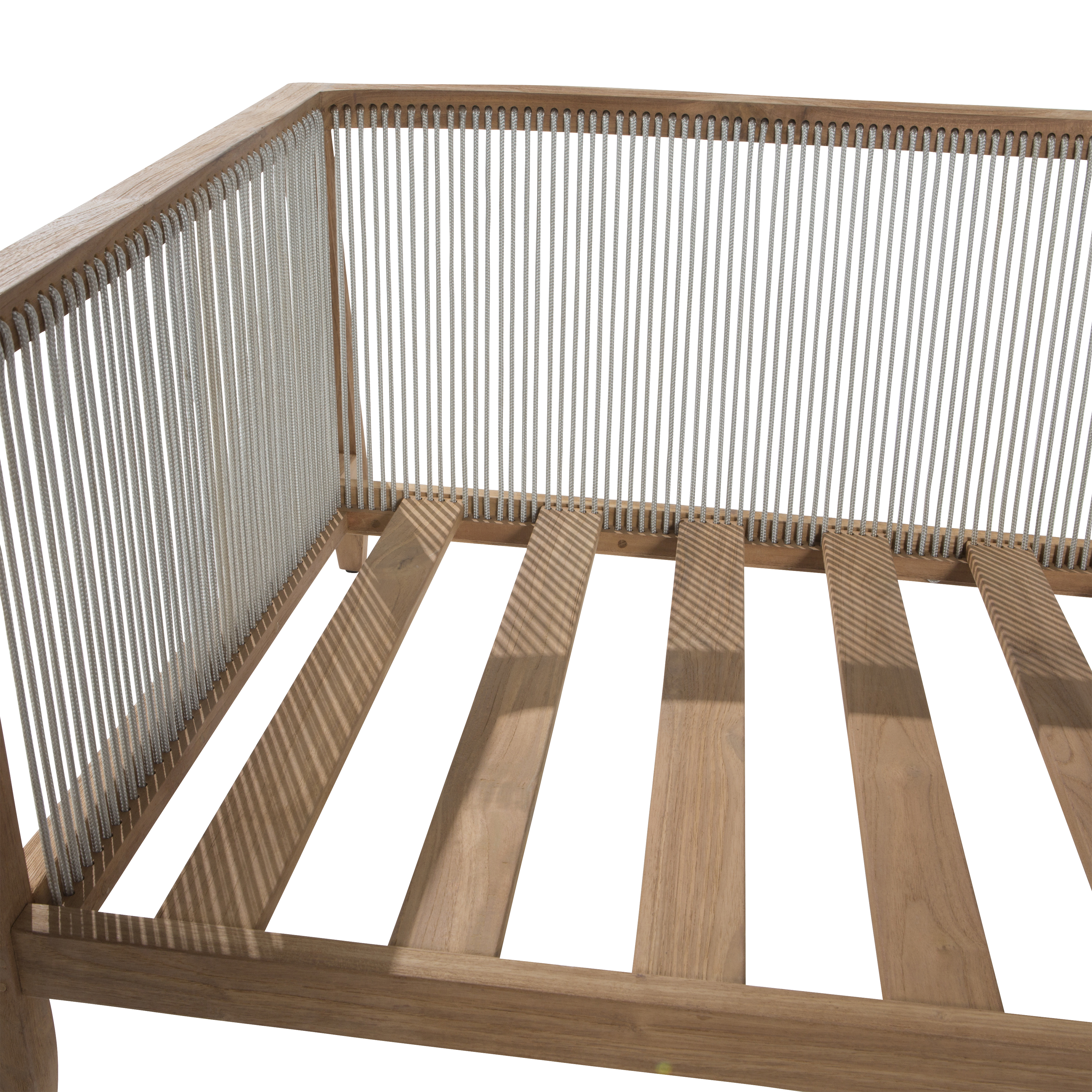 Poltrona da giardino con cuscino grigio / argento e braccioli Lita NATERIAL, struttura in teak seduta in teak grigio, L 88 x H 56 x P 68 cm - 9