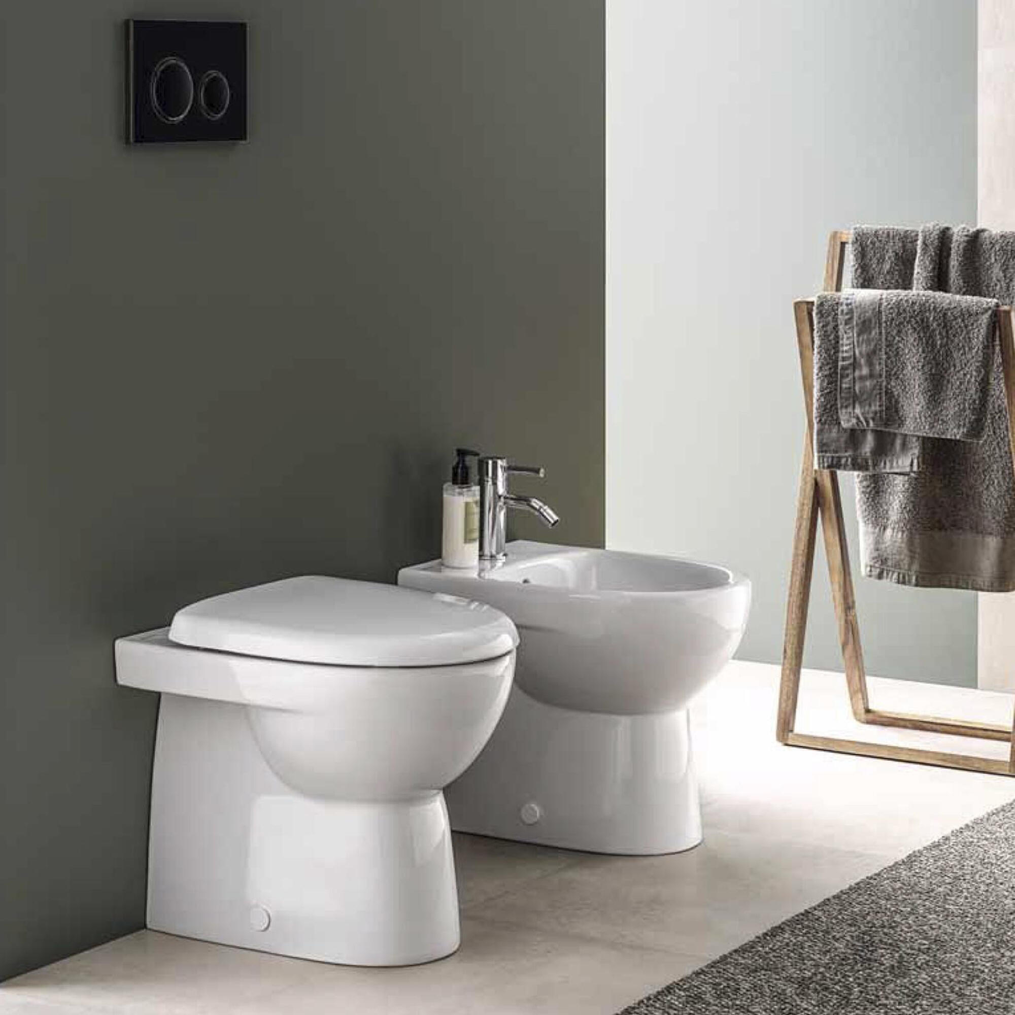 Vaso WC filomuro GEBERIT selnova compact, sedile escluso P 48 x L 35.5 x H 40 cm bianco lucido - 2