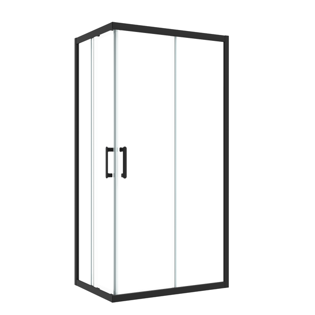 Kabina prysznicowa prostokątna Easy 100 x 80 x 190 cm czarna Sensea