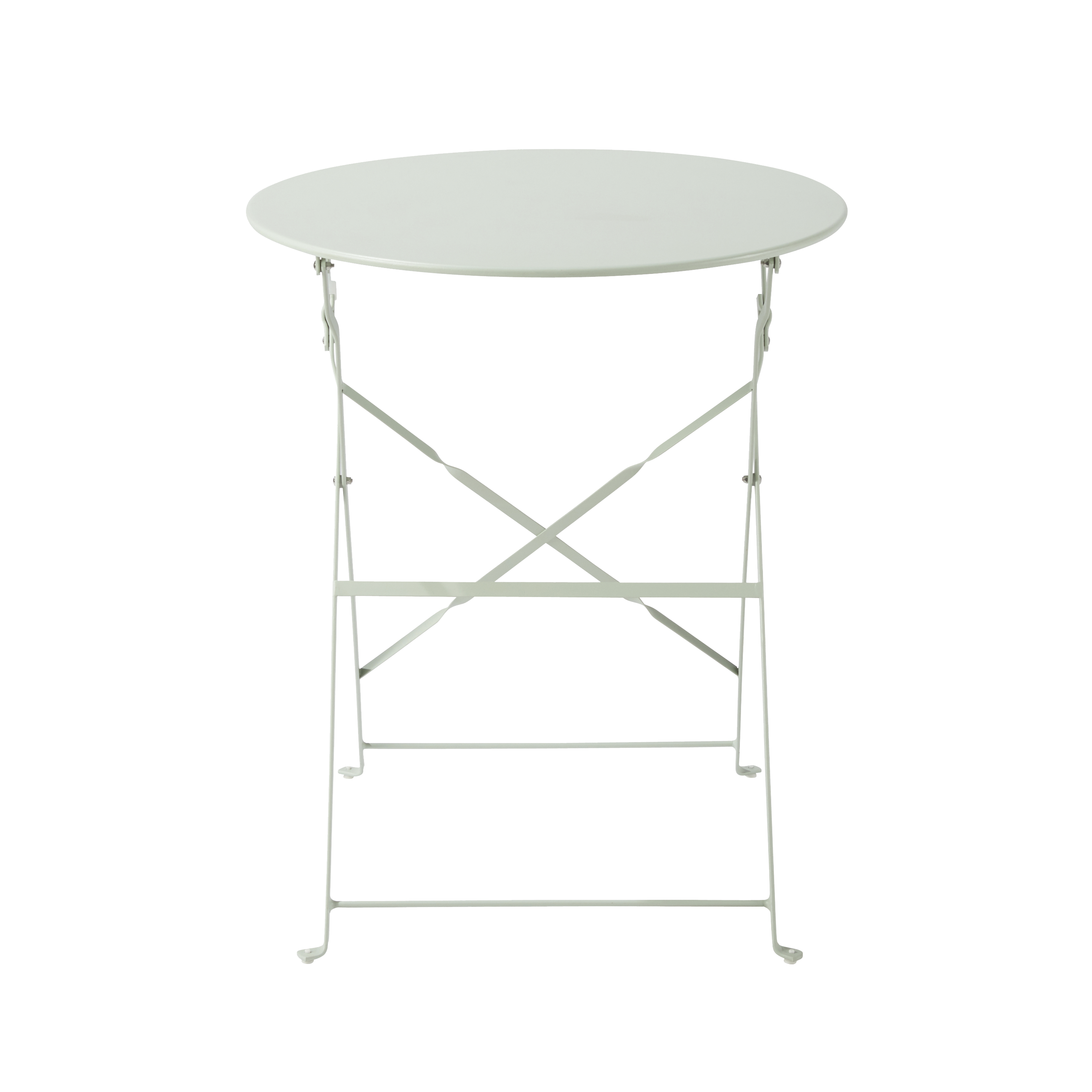 Conjunto refeição dobrável com mesa redonda 60 cm e 2 cadeiras em metal verde-água Naterial Flora - 15