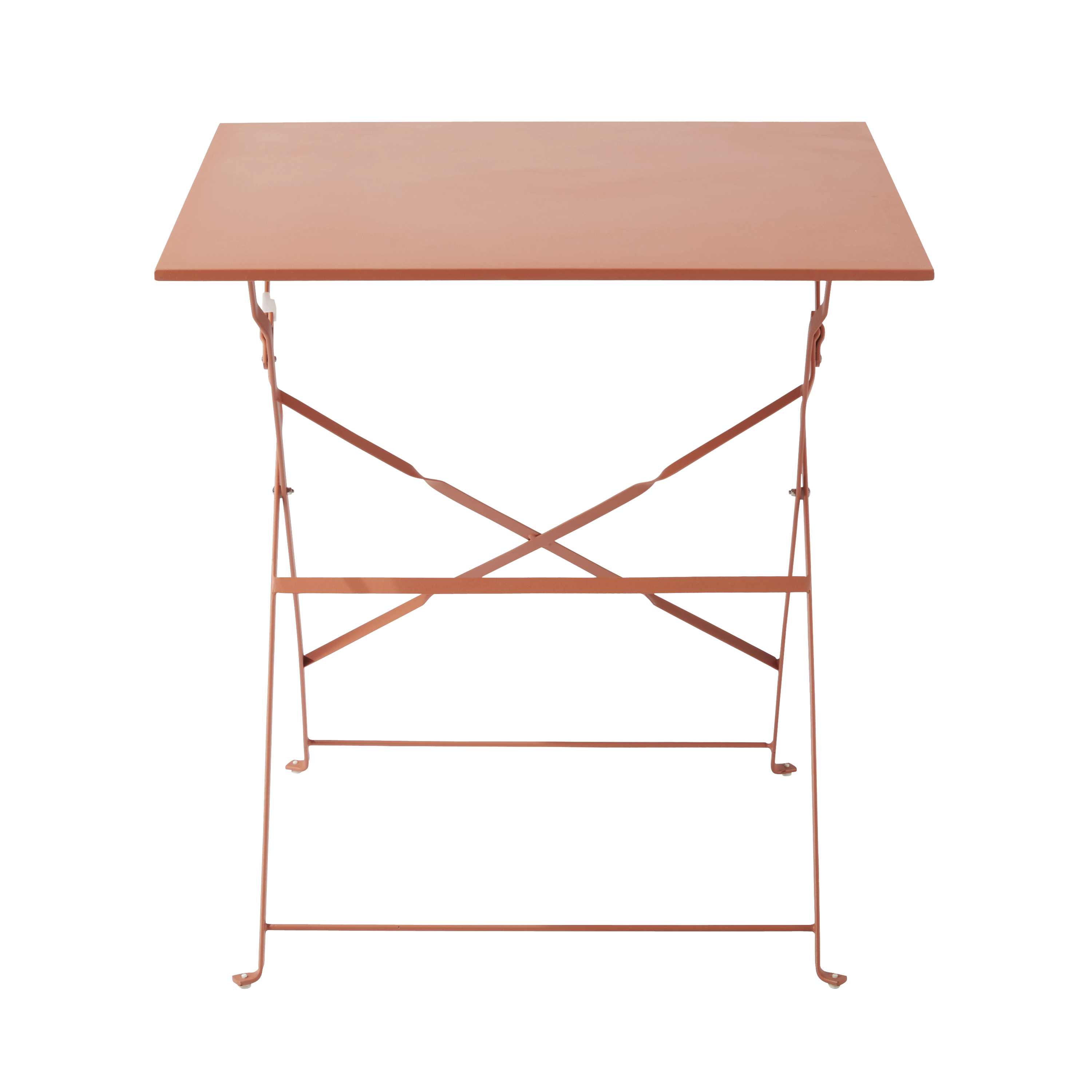 Conjunto refeição dobrável com mesa 70x70 cm e 2 cadeiras em metal laranja-pastel Naterial Flora - 8