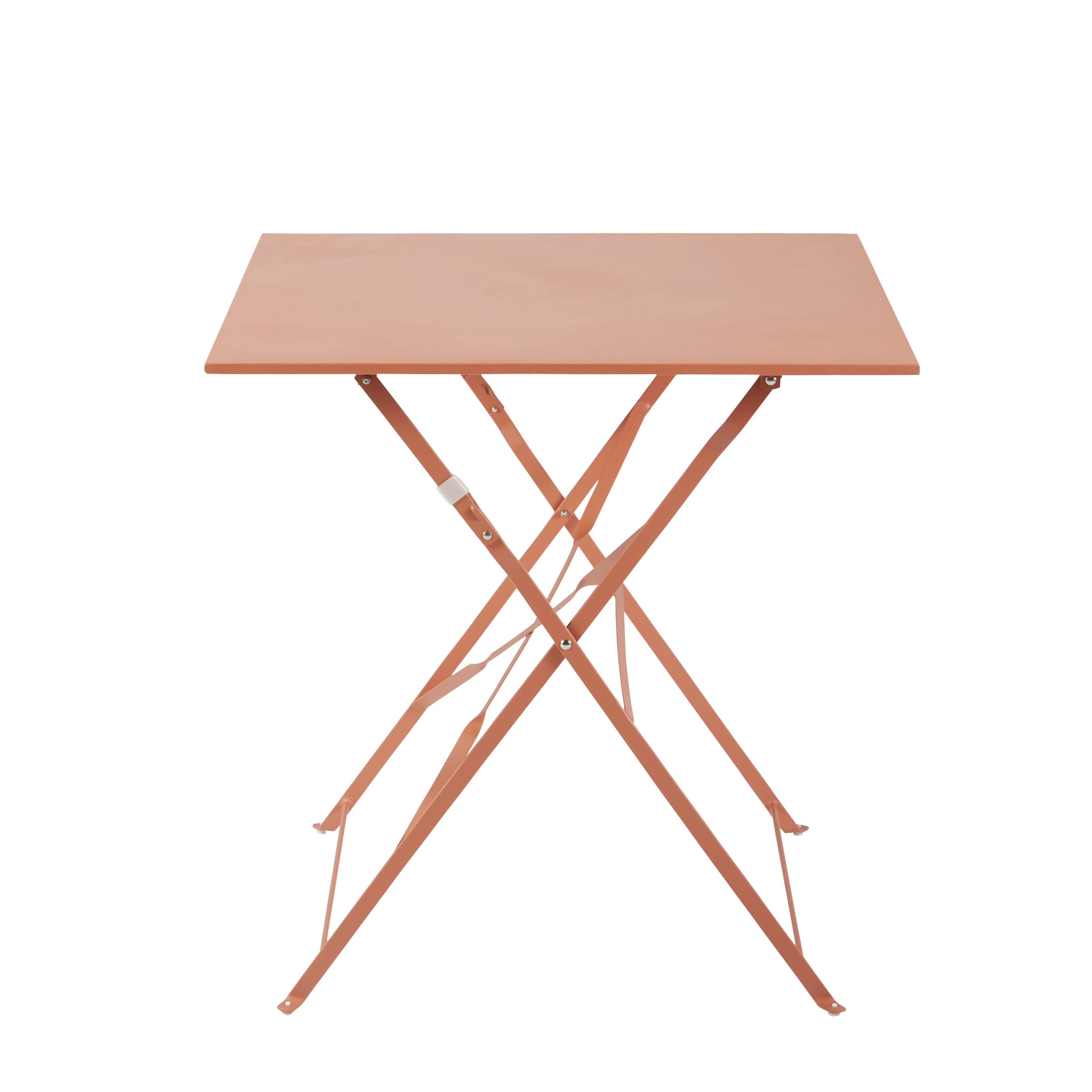 Conjunto refeição dobrável com mesa 70x70 cm e 2 cadeiras em metal laranja-pastel Naterial Flora - 9