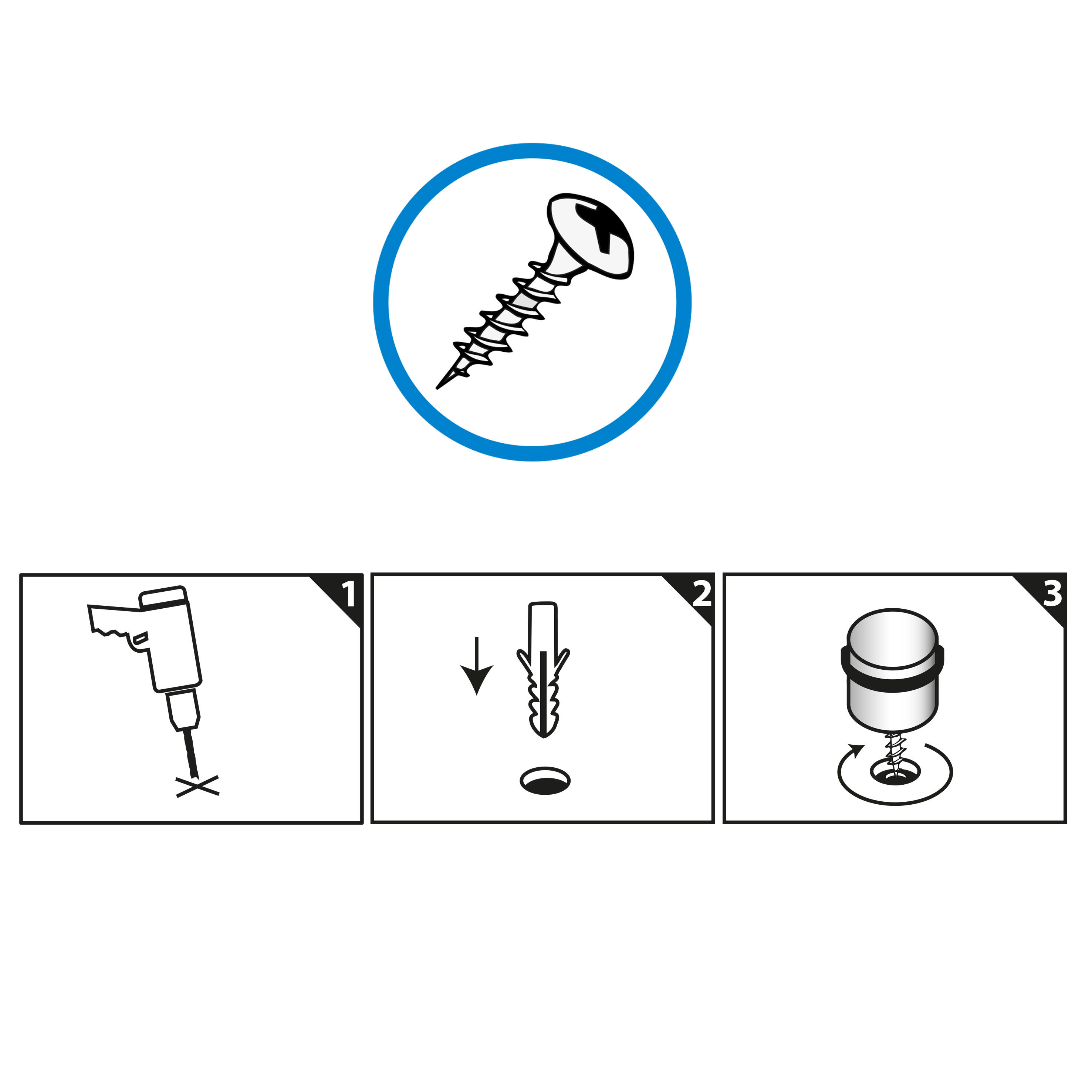 Lot de 4 butées de porte à visser aluminium LINEA BERTOMANI gris, ⌀3.4 x H.4 cm - 8