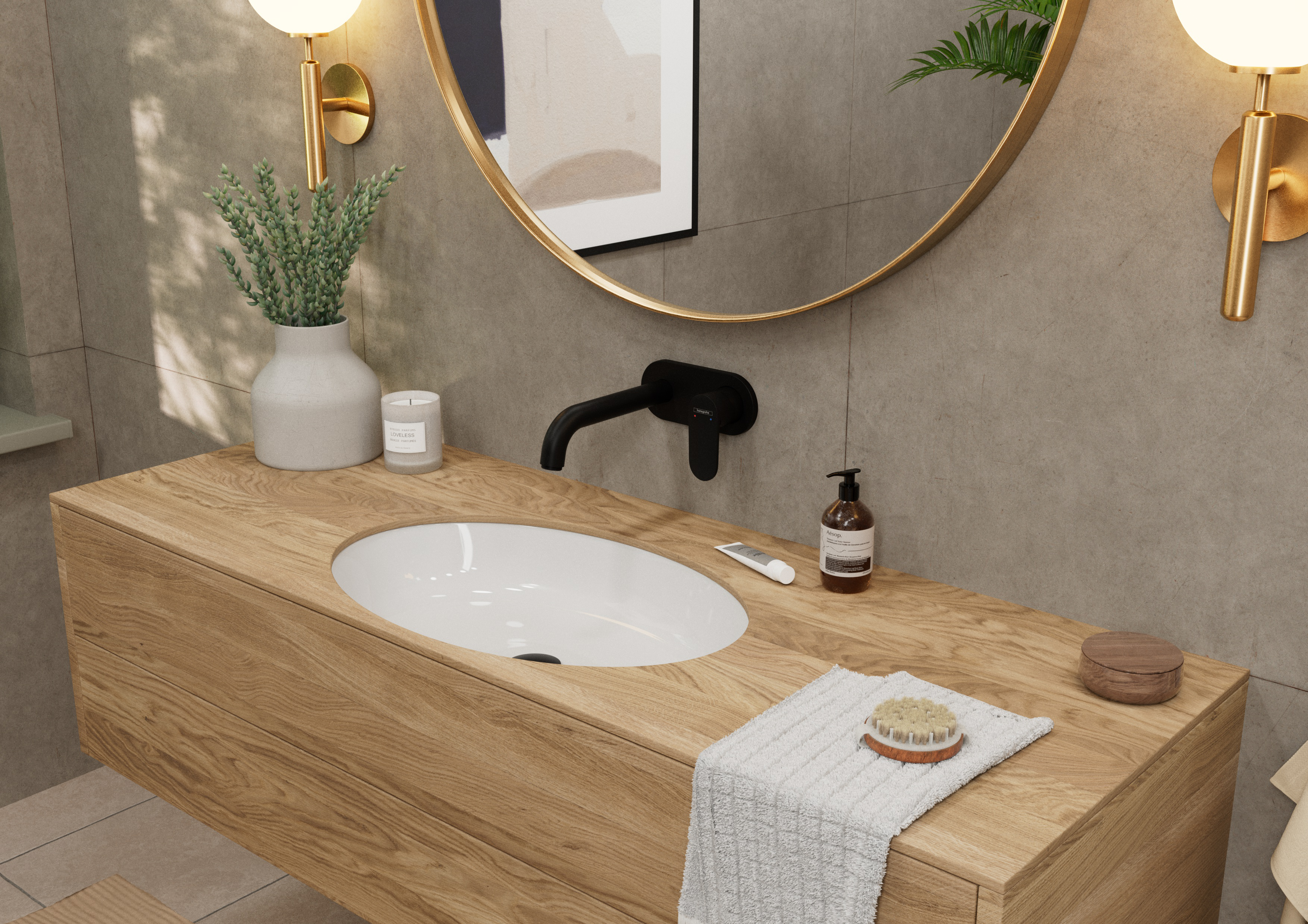 Mitigeur de lavabo mural noir, Vernis Blend Eco, HANSGROHE - 5