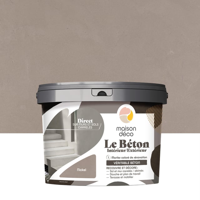 Enduit décoratif Le béton MAISON DECO, nickel, 5kg