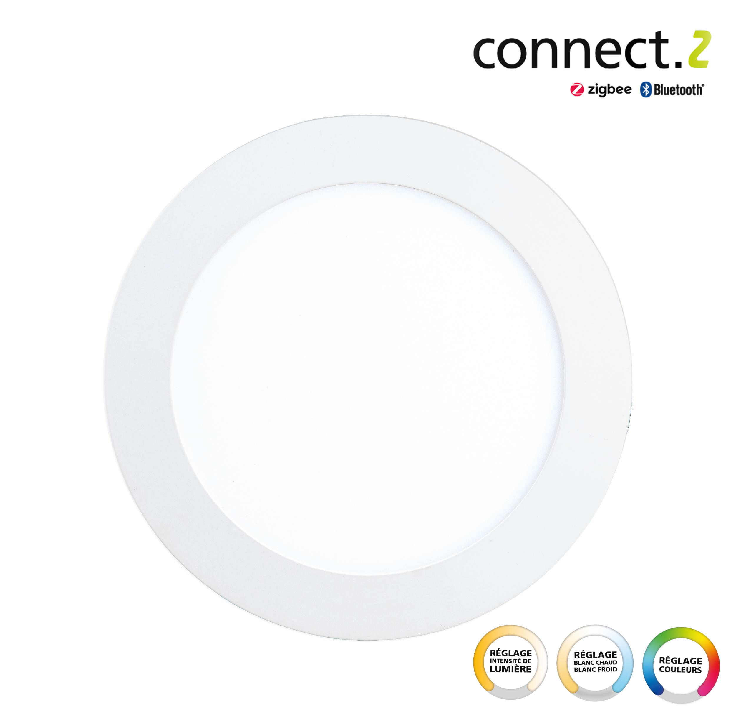 Spot à encastrer connecté Zigbee bluetooth Fueva, D17 blanc/couleurs, rond blanc - 3