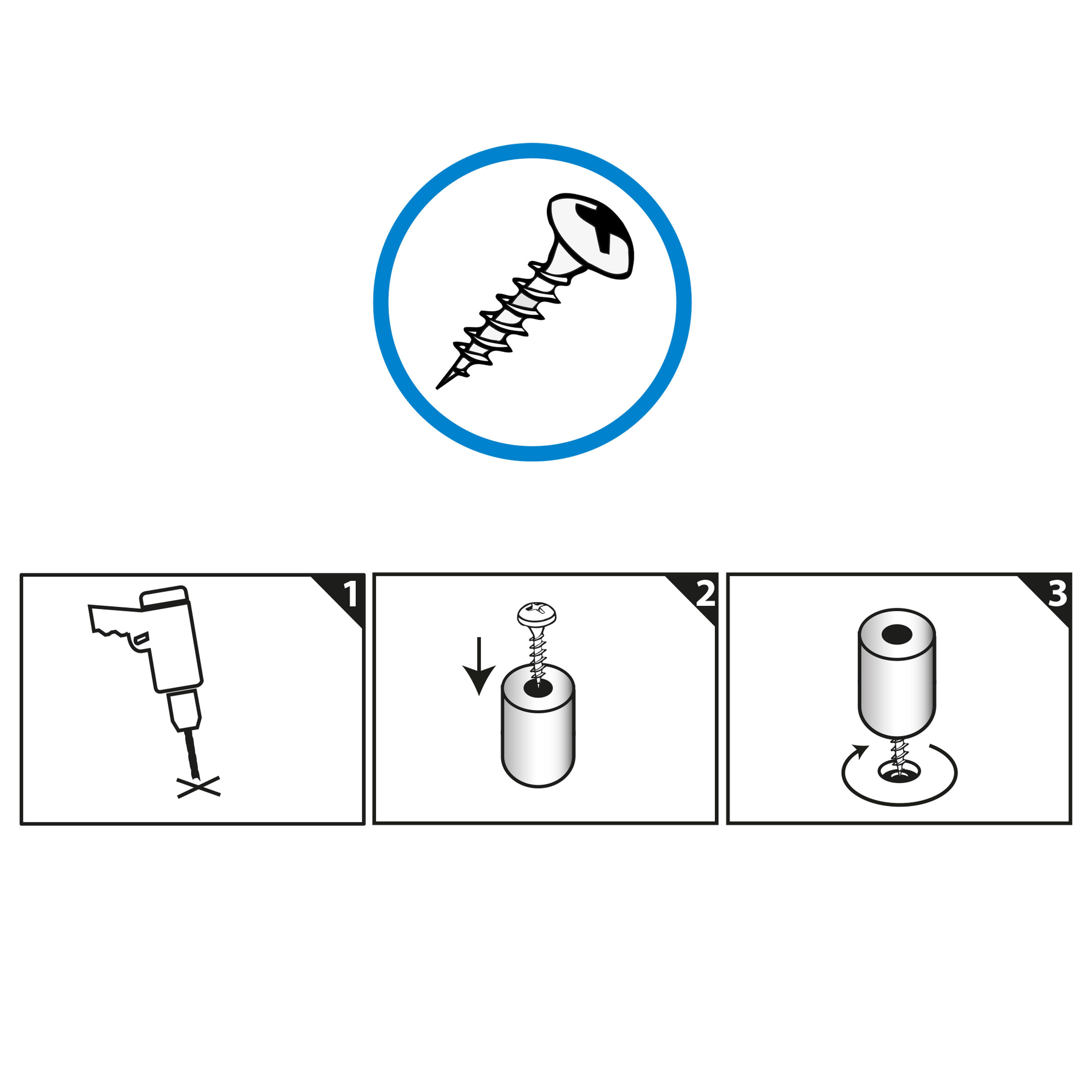 Butée de porte à visser caoutchouc CHRISLIGNE gris, ⌀3.9 x L.4 x H.7.5 cm - 7
