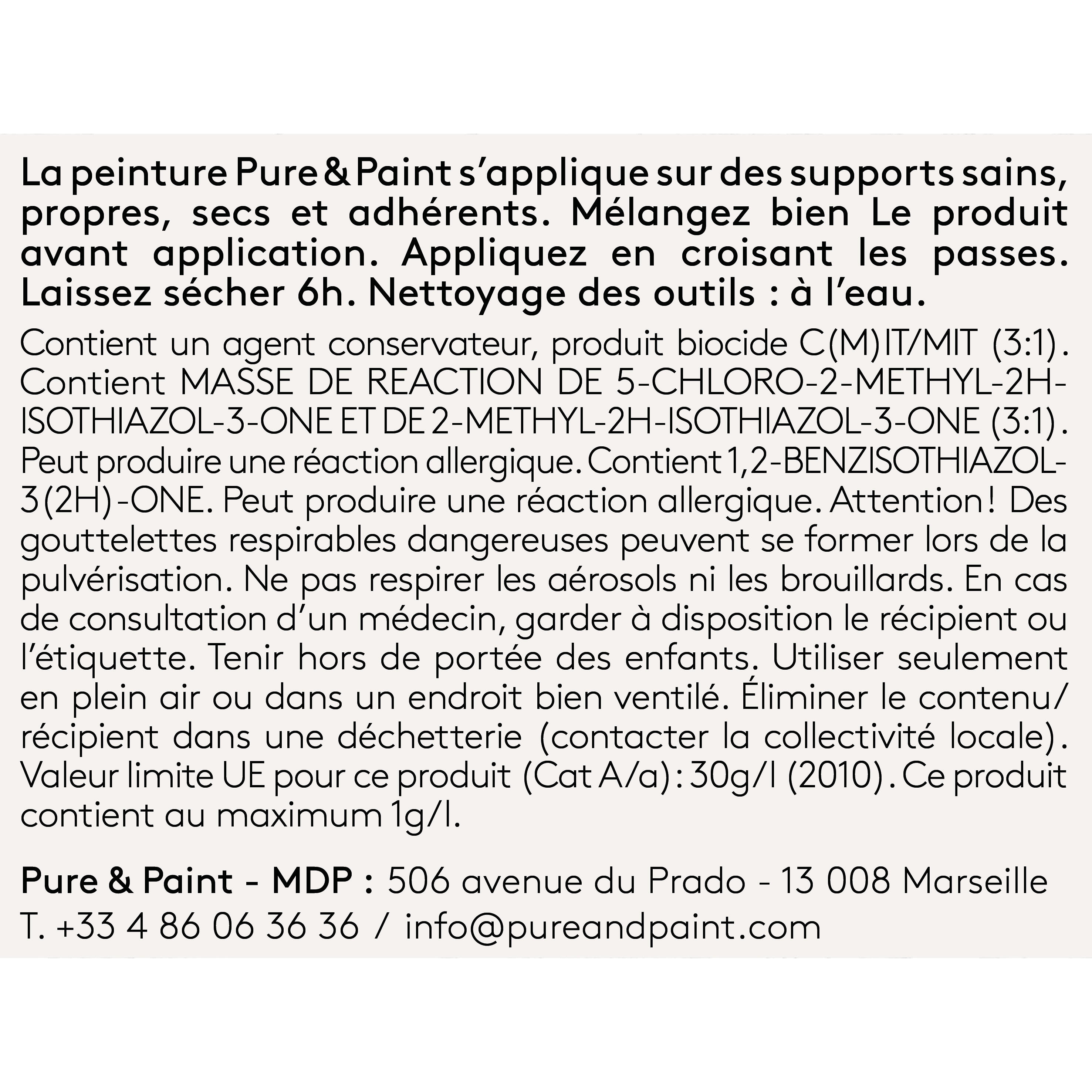 Testeur peinture mur, boiserie bellecour velours PURE & PAINT , 0.1L - 6