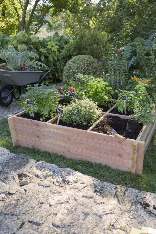 Potager au sol bois l.120 x H.35 cm