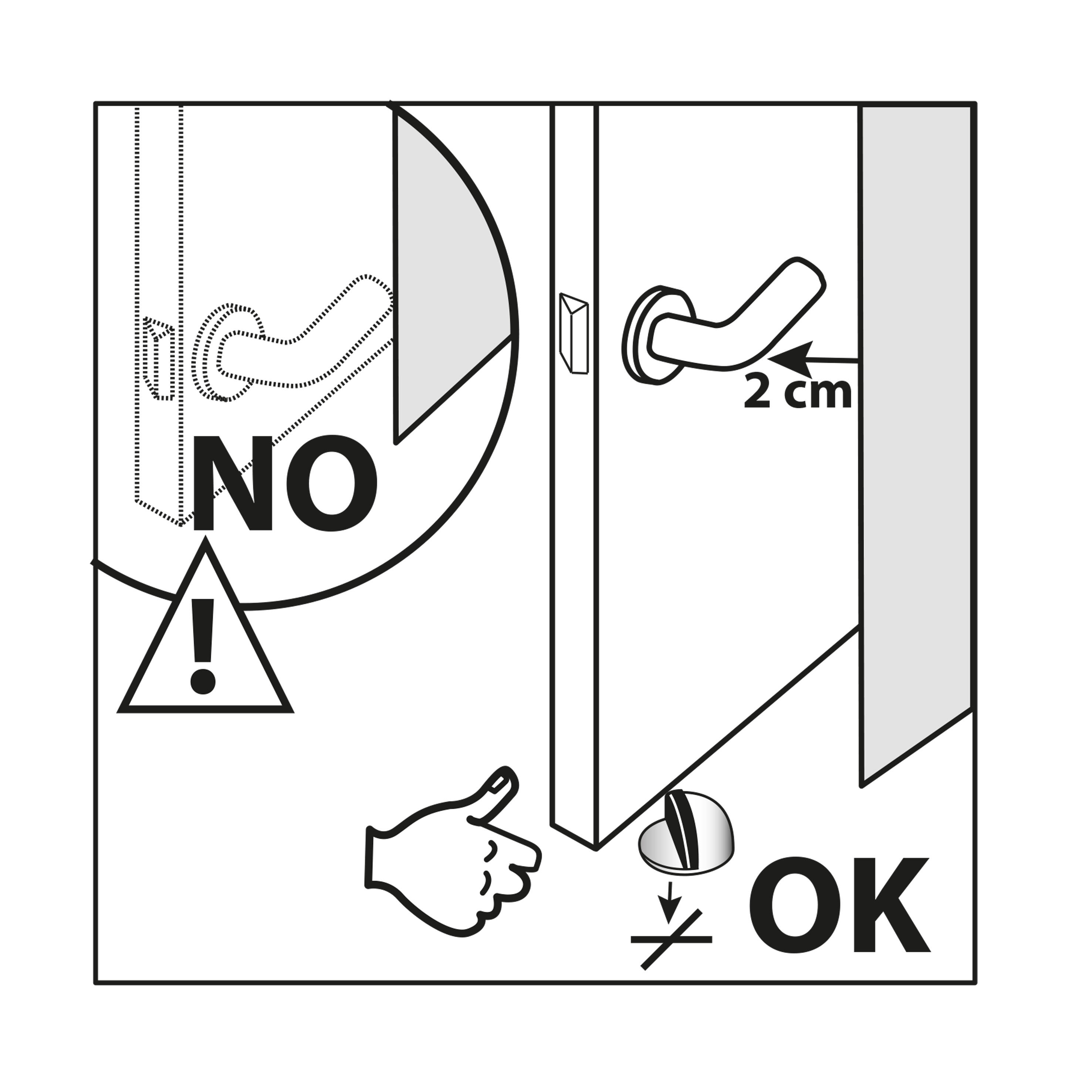 Butée de porte à fixer au sol CHRISLIGNE alu chromé, L.4 x H.3 x l.4 cm - 6