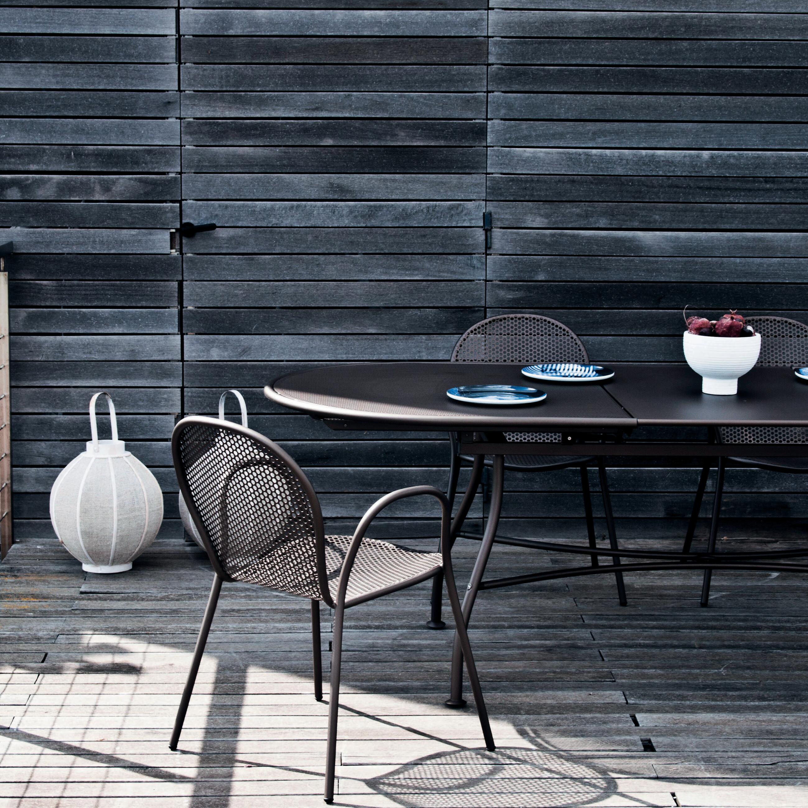 Tavolo da giardino allungabile Evo OASI BY EMU in ferro marrone con piano in alluminio  per 6 persone 180/240x90cm - 2