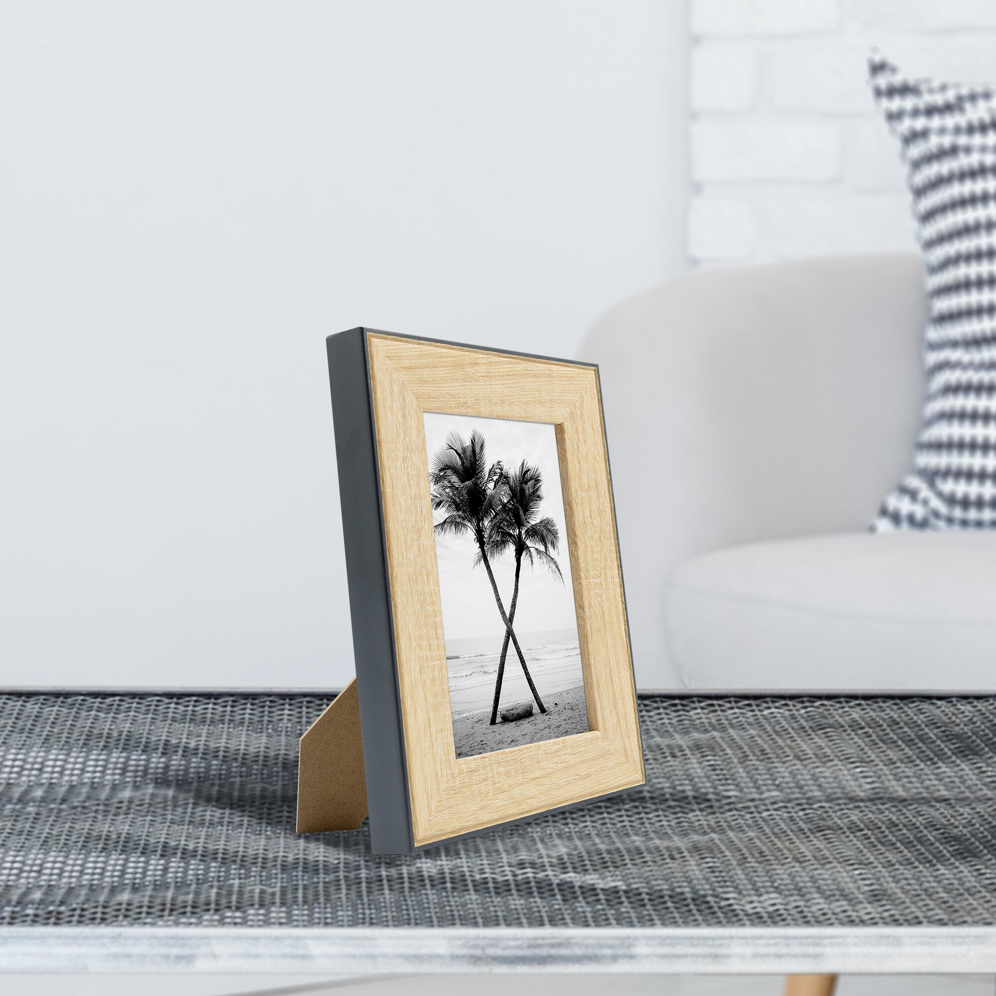 Cadre Newton, H.15 x l.10 cm teinte chêne clair - 2