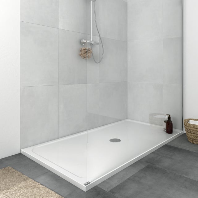 Piatto doccia SENSEA in composito minerale di resina gelificata Easy bianco L 80 x L 160 x H 3.5 cm opaco