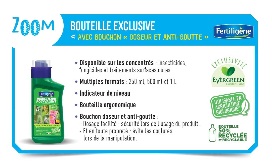 Traitement des insectes puceron FERTILIGENE , pourarbres et arbustes, 400ml - 3