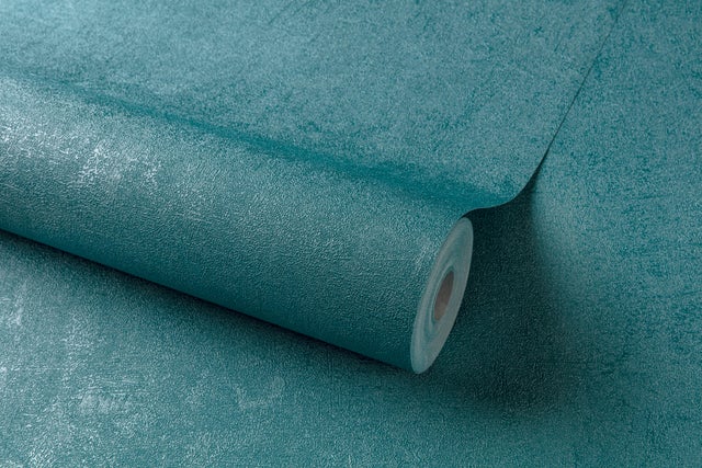 Papier peint intissé Béton métal INSPIRE bleu atoll n°3