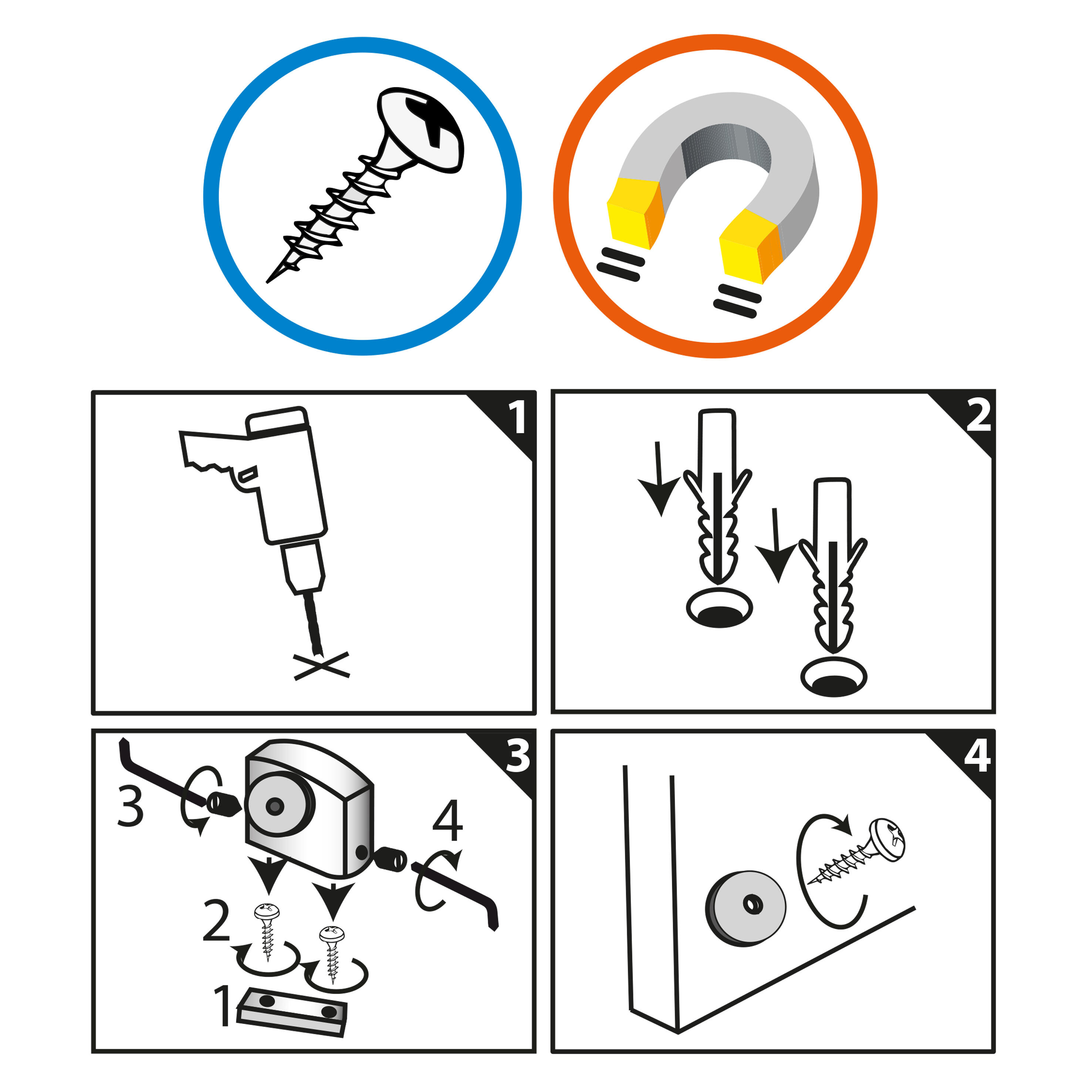 Butée de porte aimanté CHRISLIGNE zamak nickelé, L.3.3 x H.3.7 x l.4.3 cm - 9