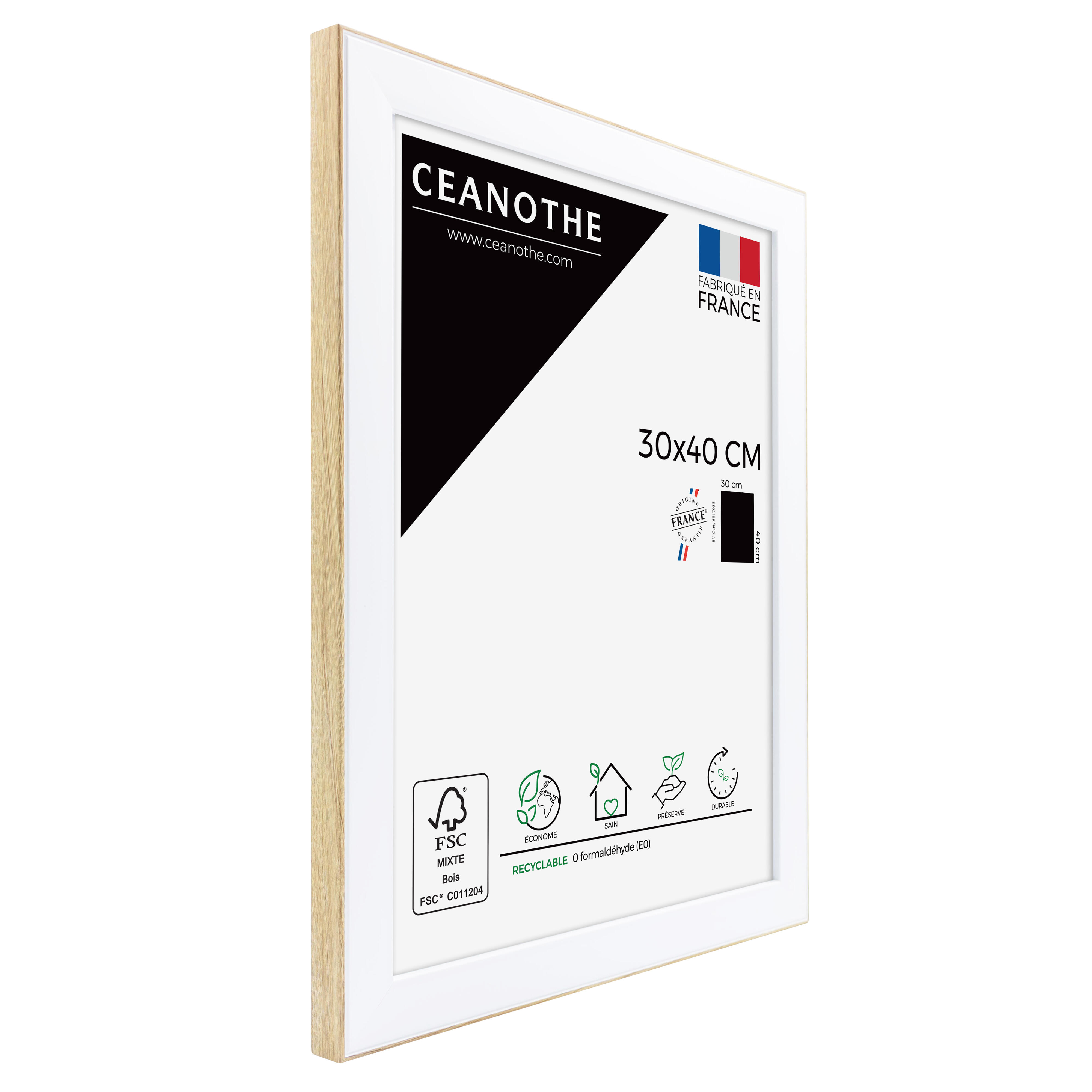 Cadre Newton brut, 30 x 40 cm blanc, CEANOTHE - 4
