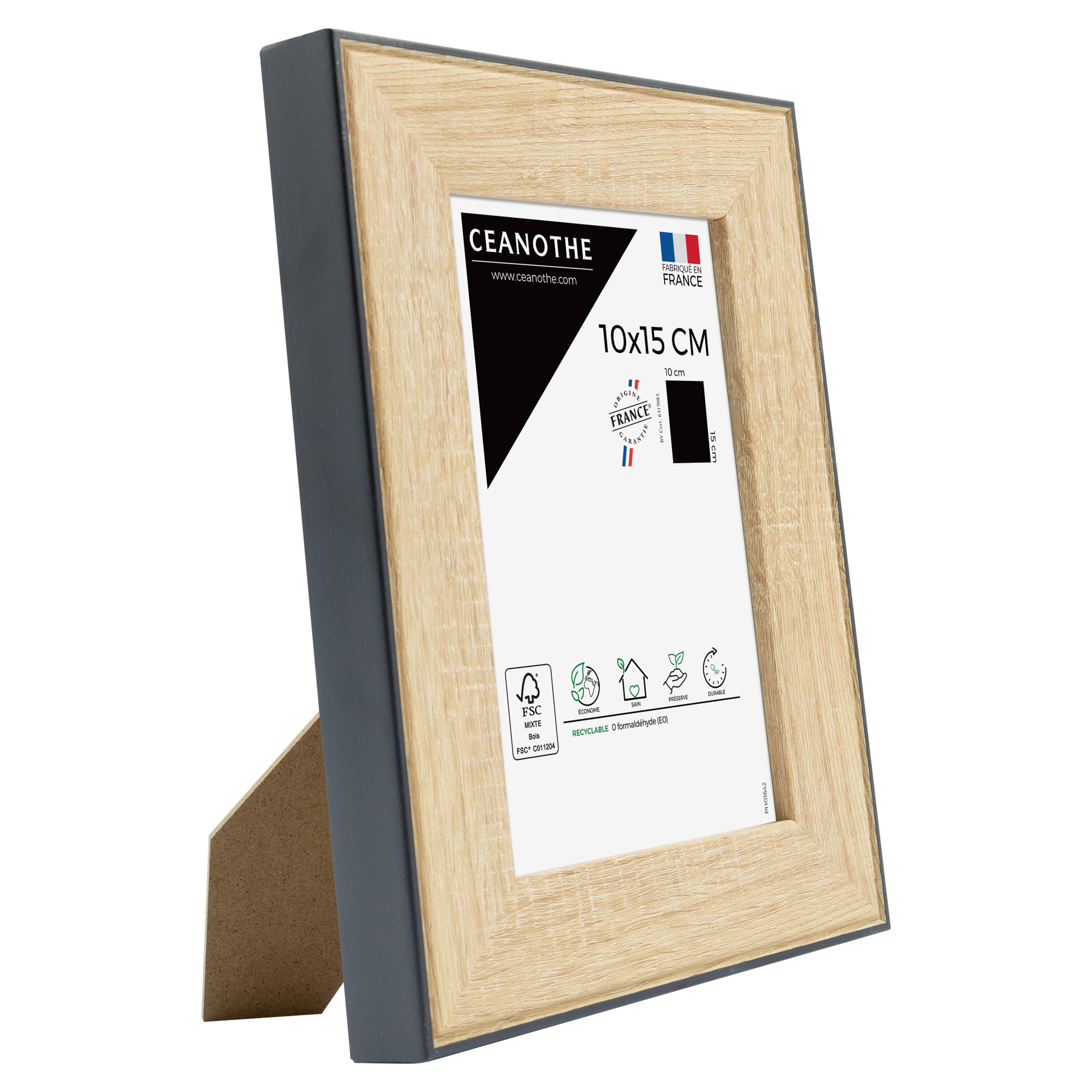 Cadre Newton, H.15 x l.10 cm teinte chêne clair - 3