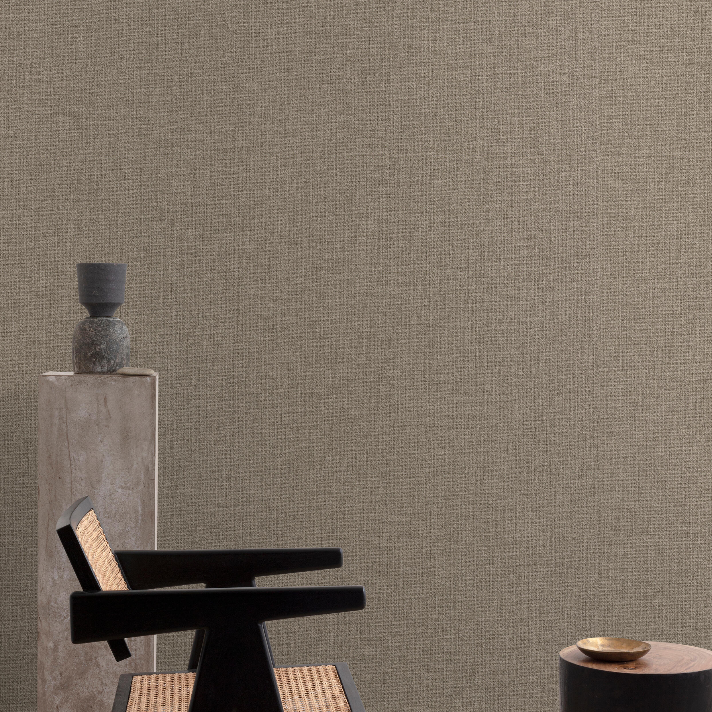 Papier peint intissé Textile mat INSPIRE brun trench 3 - 2