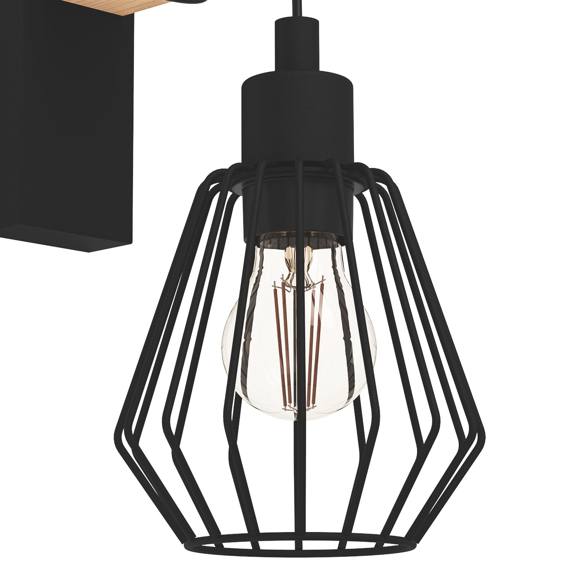 Candeeiro de parede INSPIRE TABODI E27 1 LUZ METAL/MADEIRA PRETO - 35