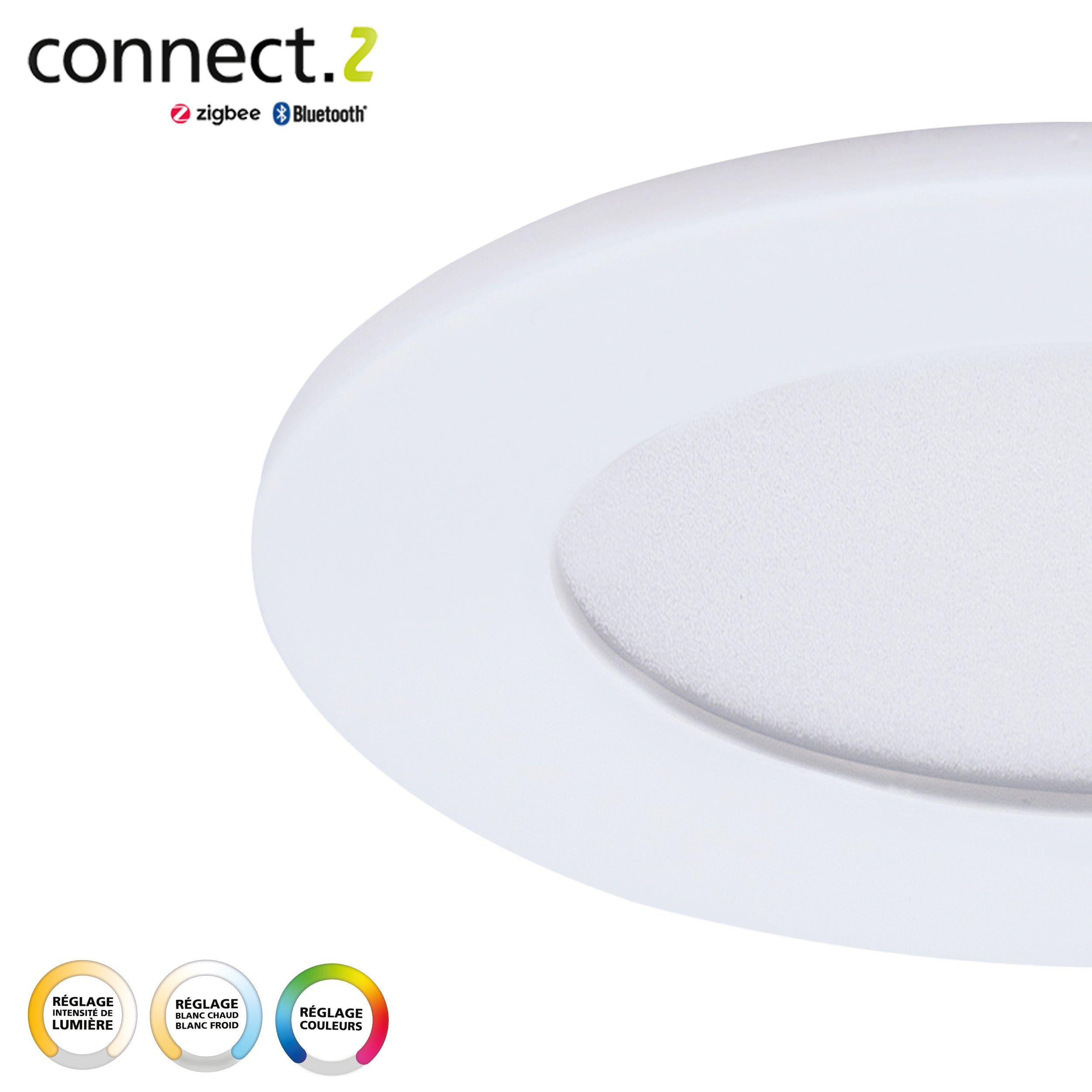 Kit 3 spots encastrés connecté Zigbee bluetooth, D8.5 blanc/couleurs, blanc EGLO - 6