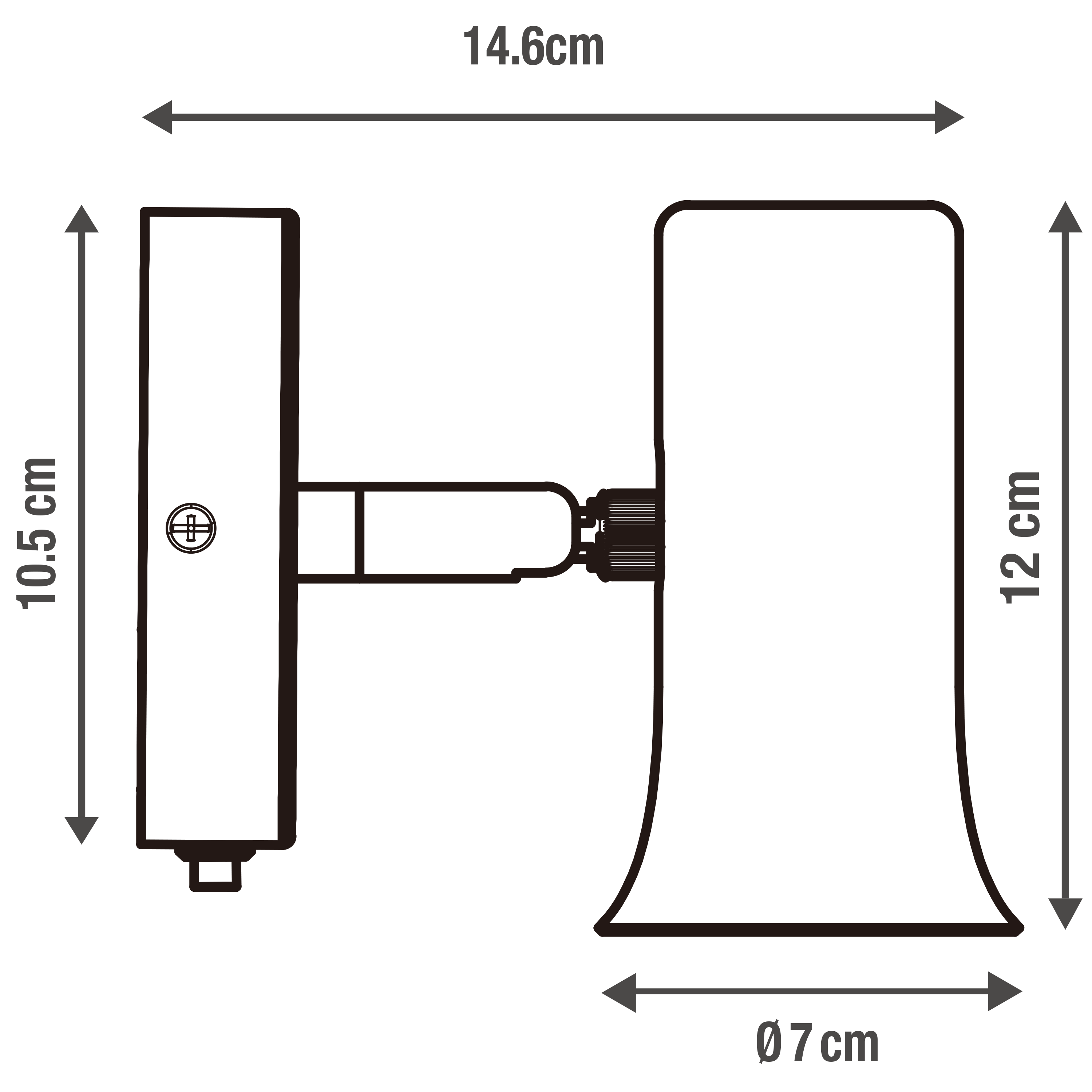 Candeeiro de parede INSPIRE HOKI E27 METAL MATE LATÃO - 6