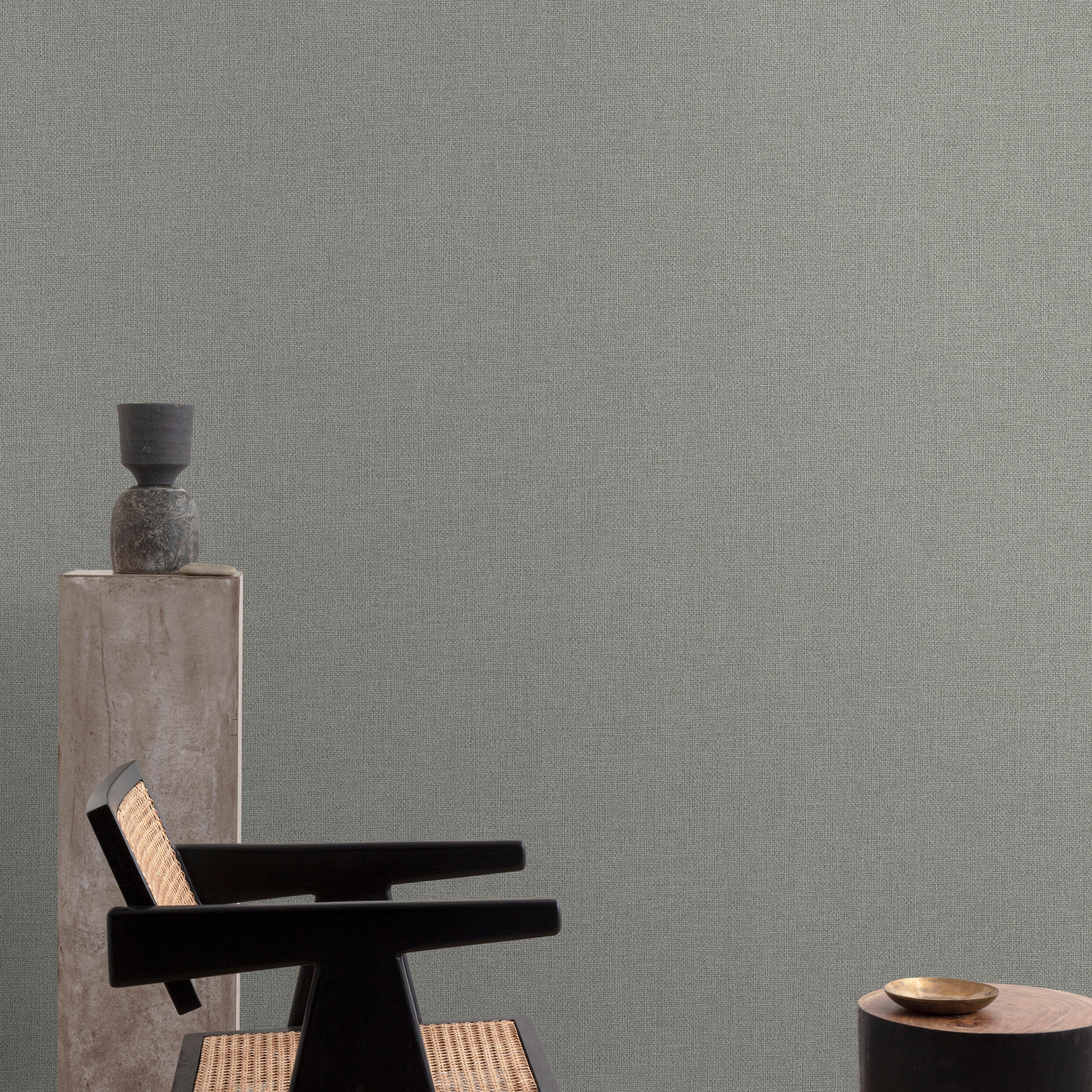 Papier peint intissé Textile mat INSPIRE gris drizzle - 2