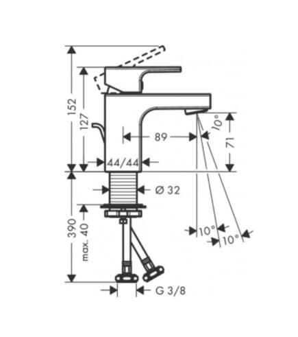 Mitigeur de lavabo chromé, HANSGROHE Vernis shape eco S - 5
