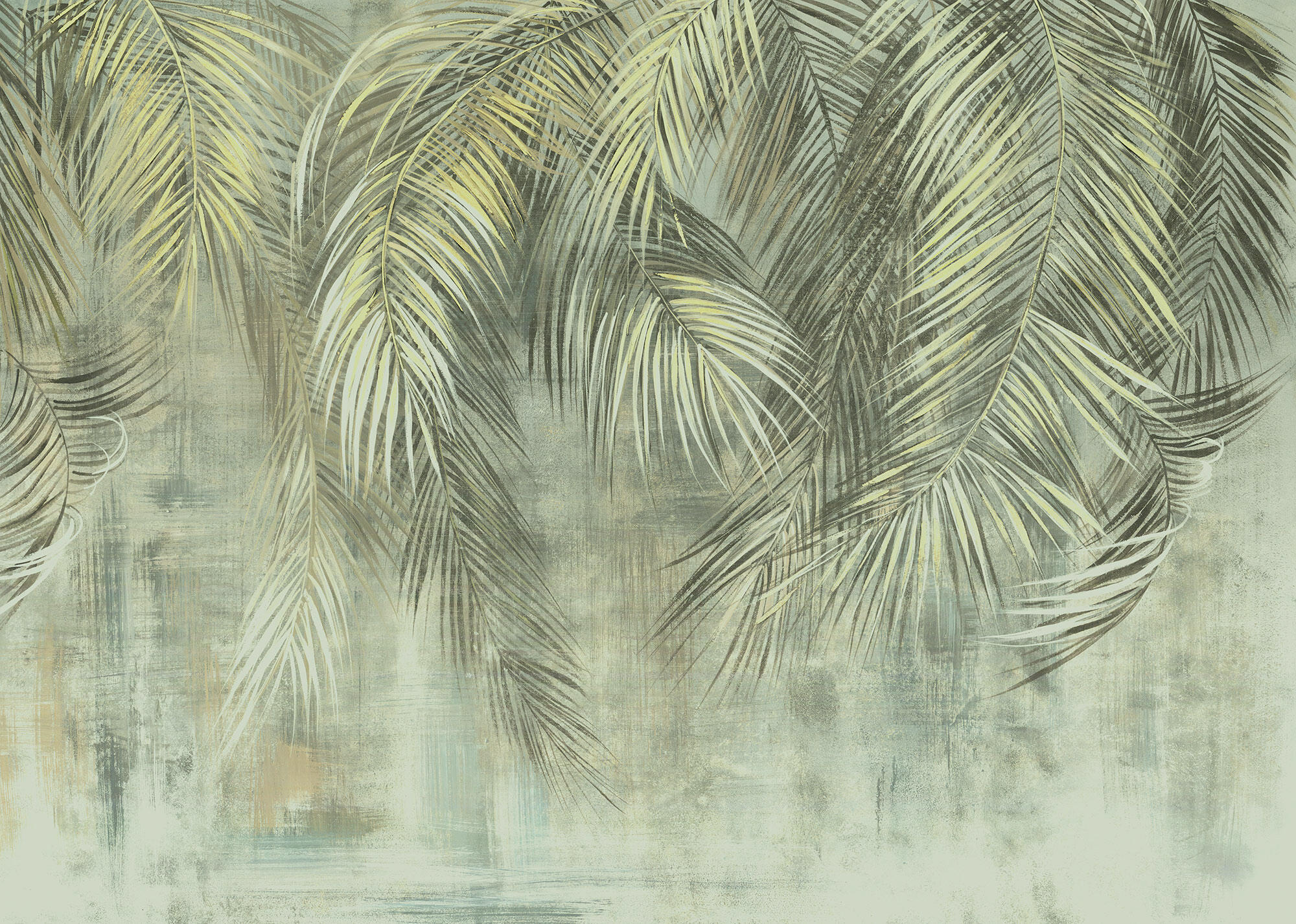 Mural TNT liso  Feuilles de Palmier verde 350 x 250 cm KOMAR - 6