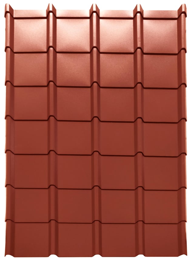 Plaque de toiture imitation tuile acier / acier galvanisé rouge l.83 x L.1.12 m