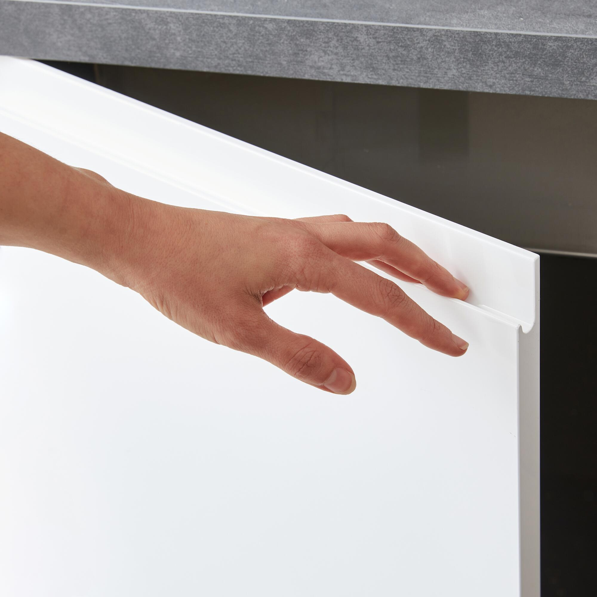 Meuble bas de cuisine Tokyo blanc 2 portes H77 x l80 - 3