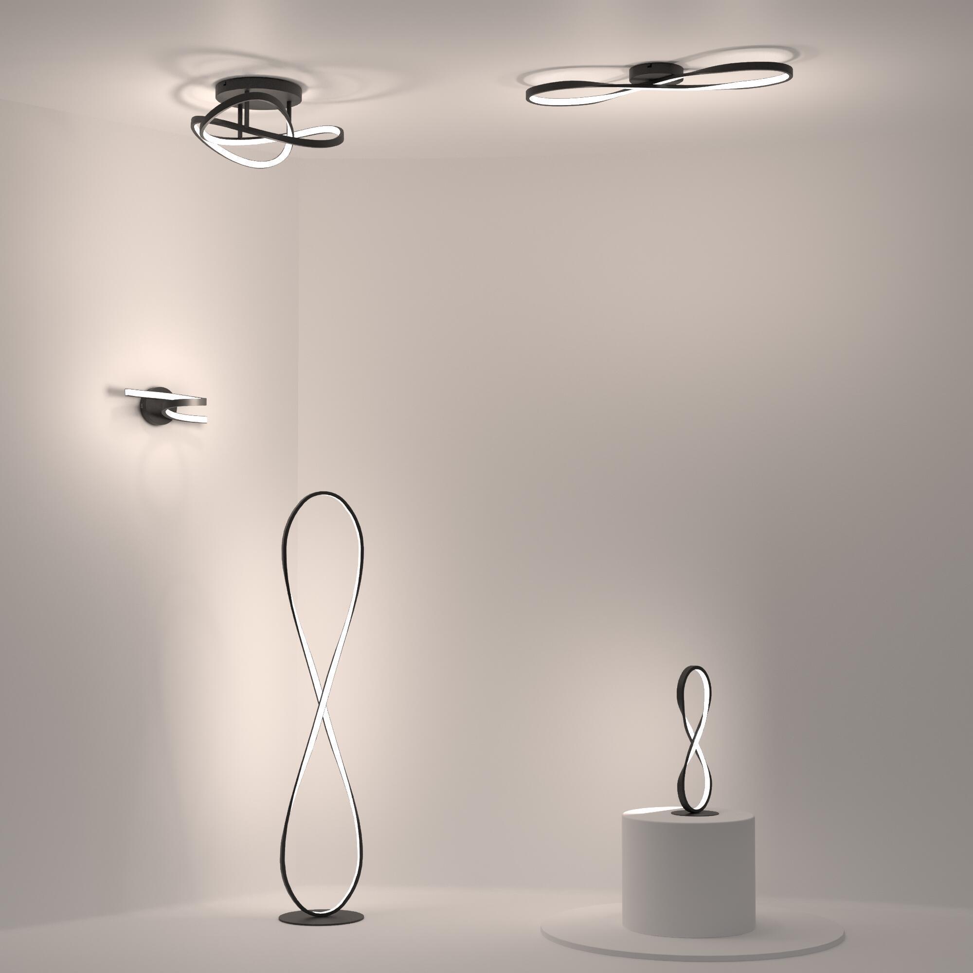 Lampadaire LED Esme, aluminium, noir, H.118 cm INSPIRE - 18