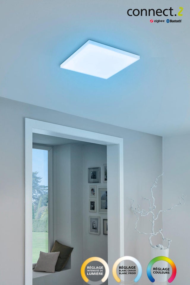 Panneau LED Ultraslim 30x30cm Encastrable 12W 900lm Blanc Froid 6000K - Cadre Blanc Office Print