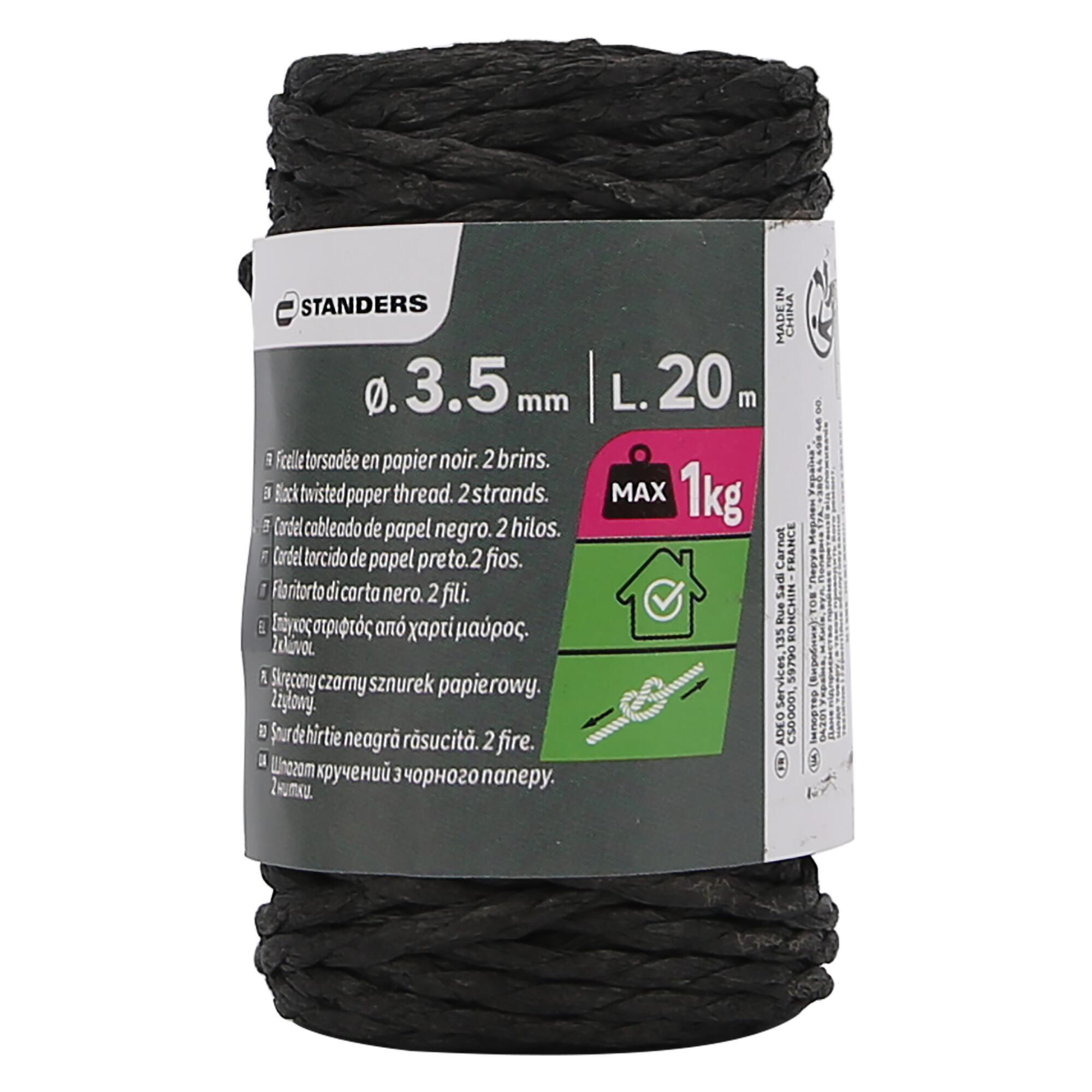 Sznurek papierowy 1 kg 3.5 mm x 20 m czarny Standers